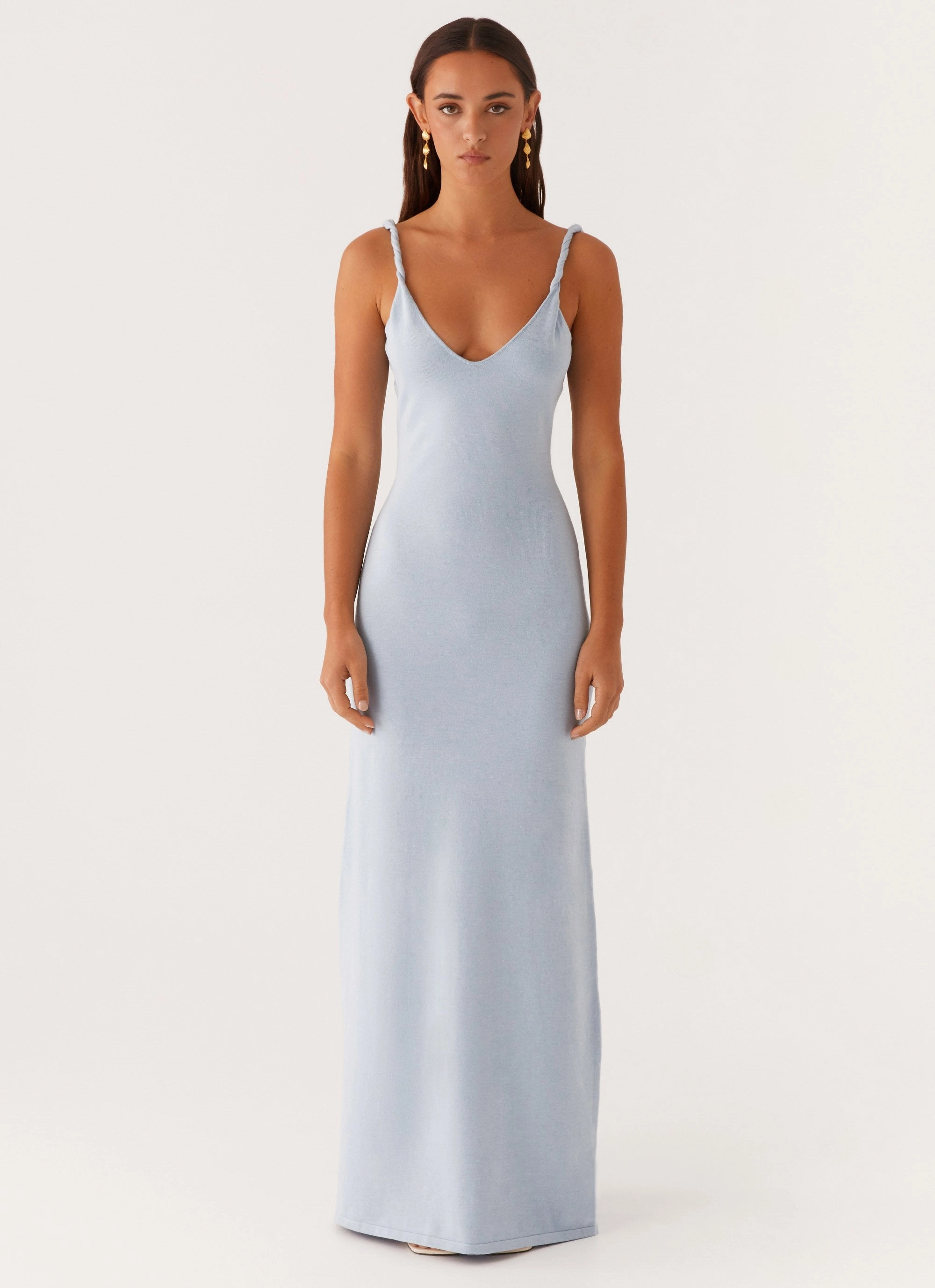 Anastasia Maxi Dress - Blue Minimal Tone Feminine Tailoring
