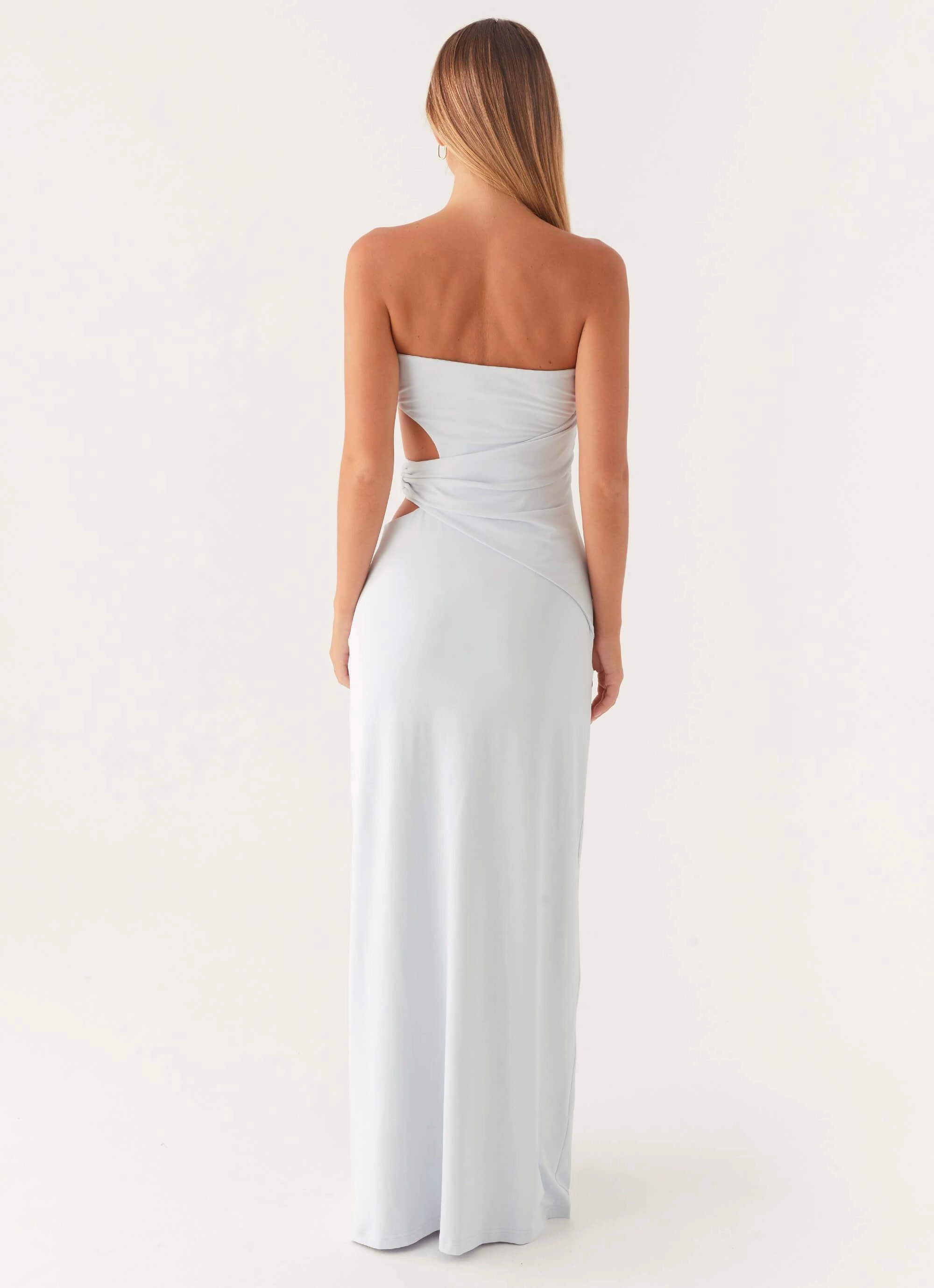 Anetta Maxi Dress - Pale Blue A-Line Minimal Curve