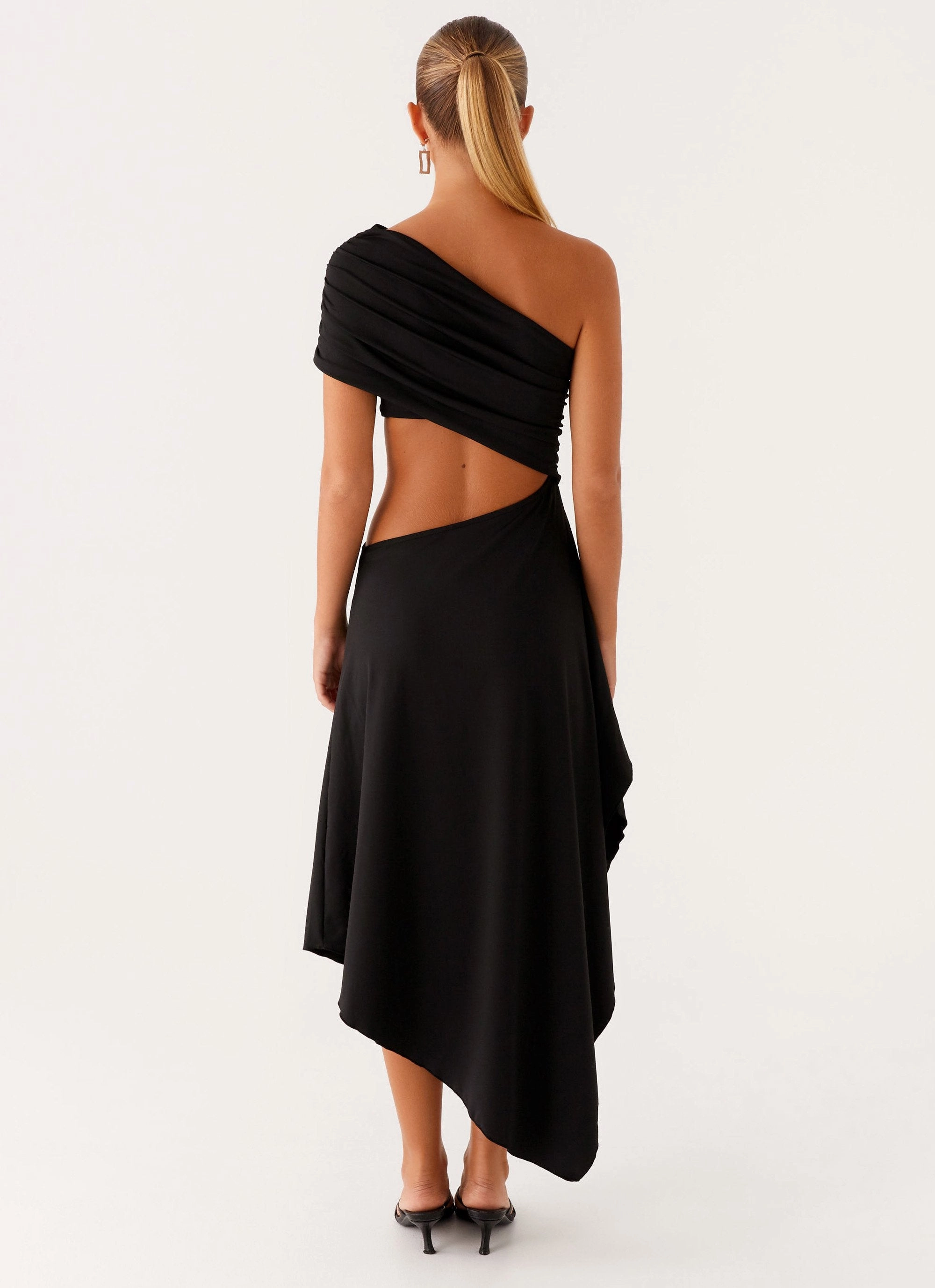Timeless elegance Angelina Asym Midi Dress - Black