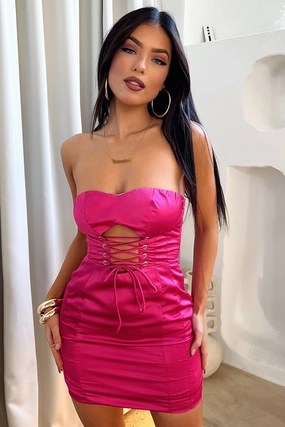 Quick Outfit Refy Dress - Hot Pink