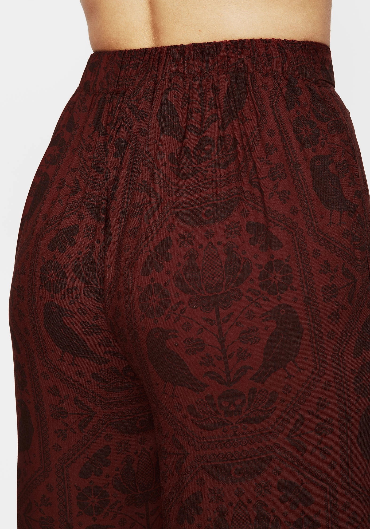 Modern Utility Easy Comfort Annabel Tie Waist Wide Leg Culotte Trousers - Rust