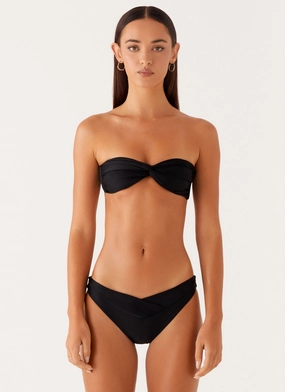 Delta Bikini Bottoms - Black Cutout Design