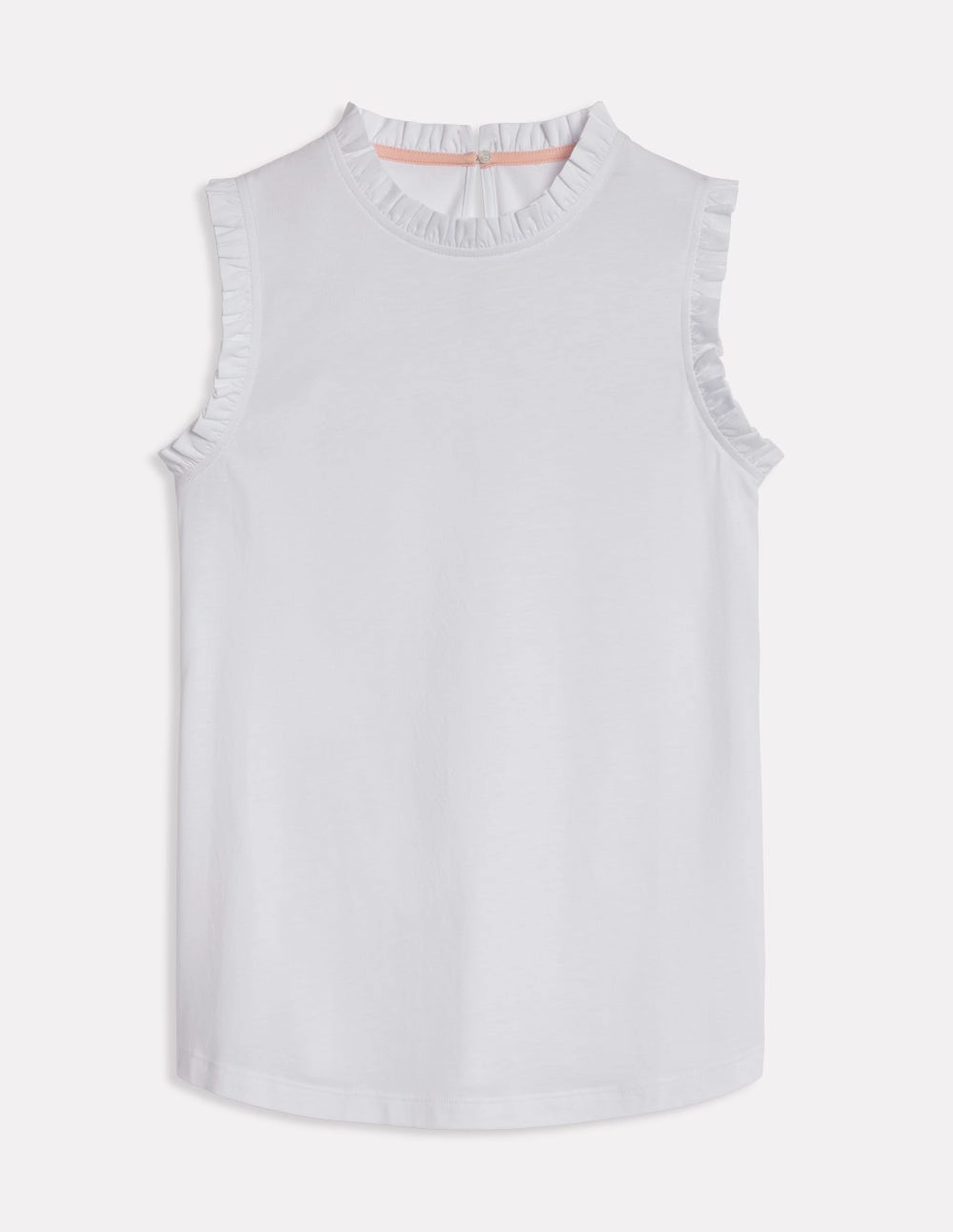 Eco Friendly Fabric ThermalInsulation Supersoft Frill Detail Vest-White