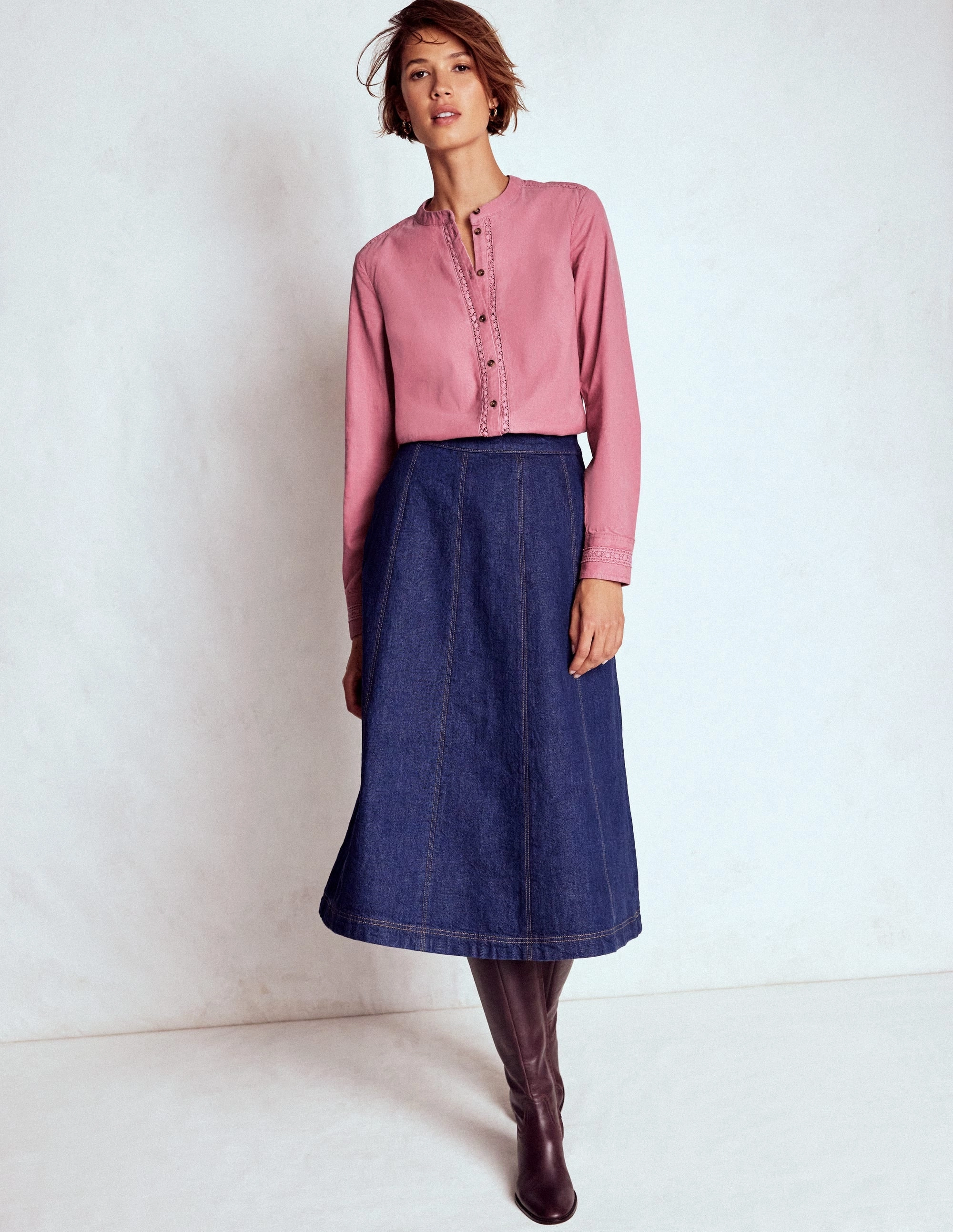 RollUpSleeves Victoria Cord Shirt-Blushing Rose