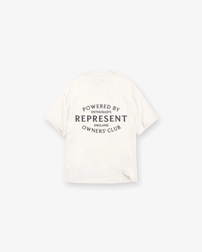 Represent Owners Club Stamp T-Shirt - Flat White Travel Essential