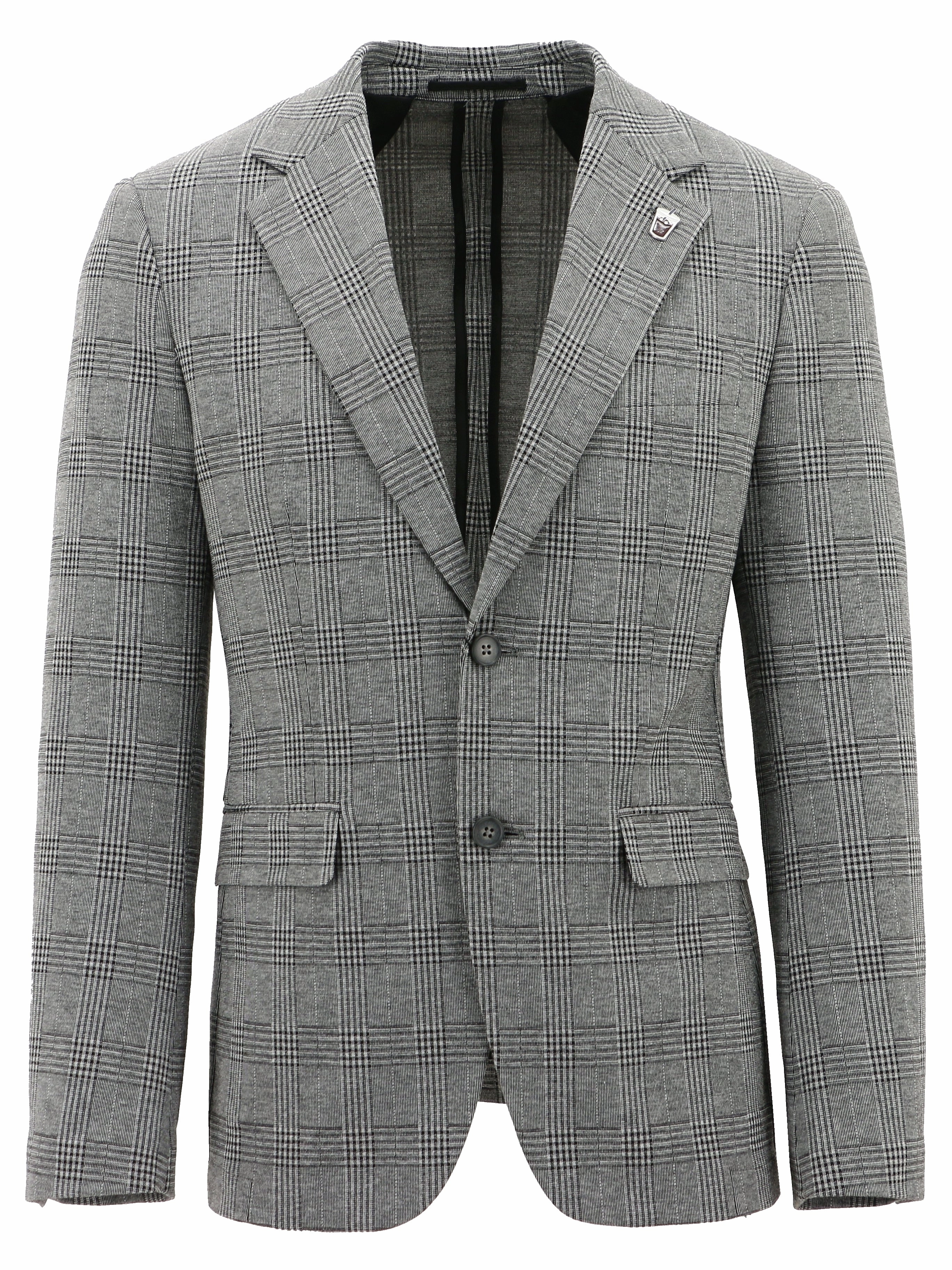 Turin Buggy Grey Checked Sports Jacket Four Way Stretch Scratch Resistant Zippers