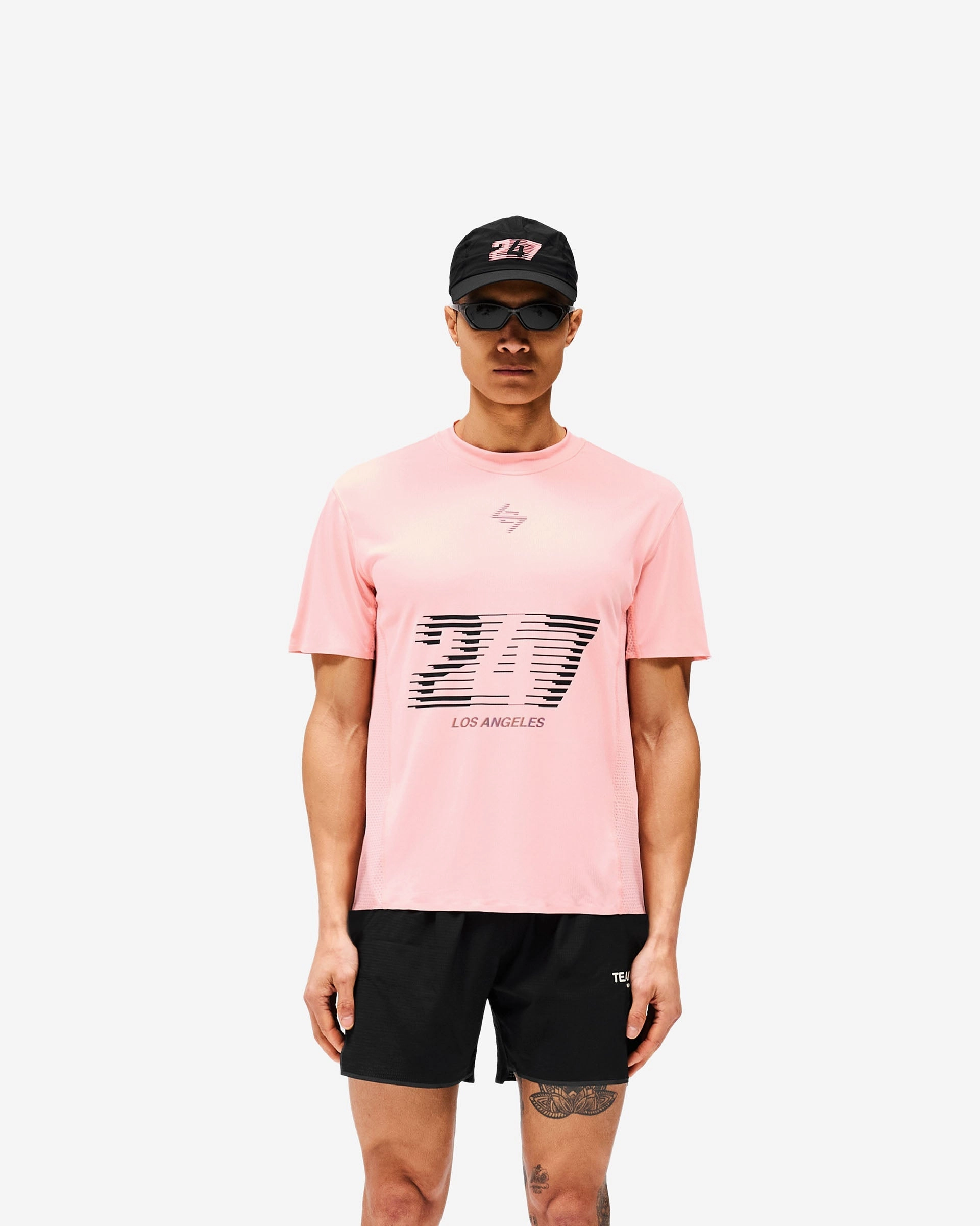 247 Los Angeles T-Shirt - Pink Colorfast Dye