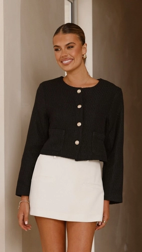 windproof Athletic Tailored Fit Laina Jacket - Black