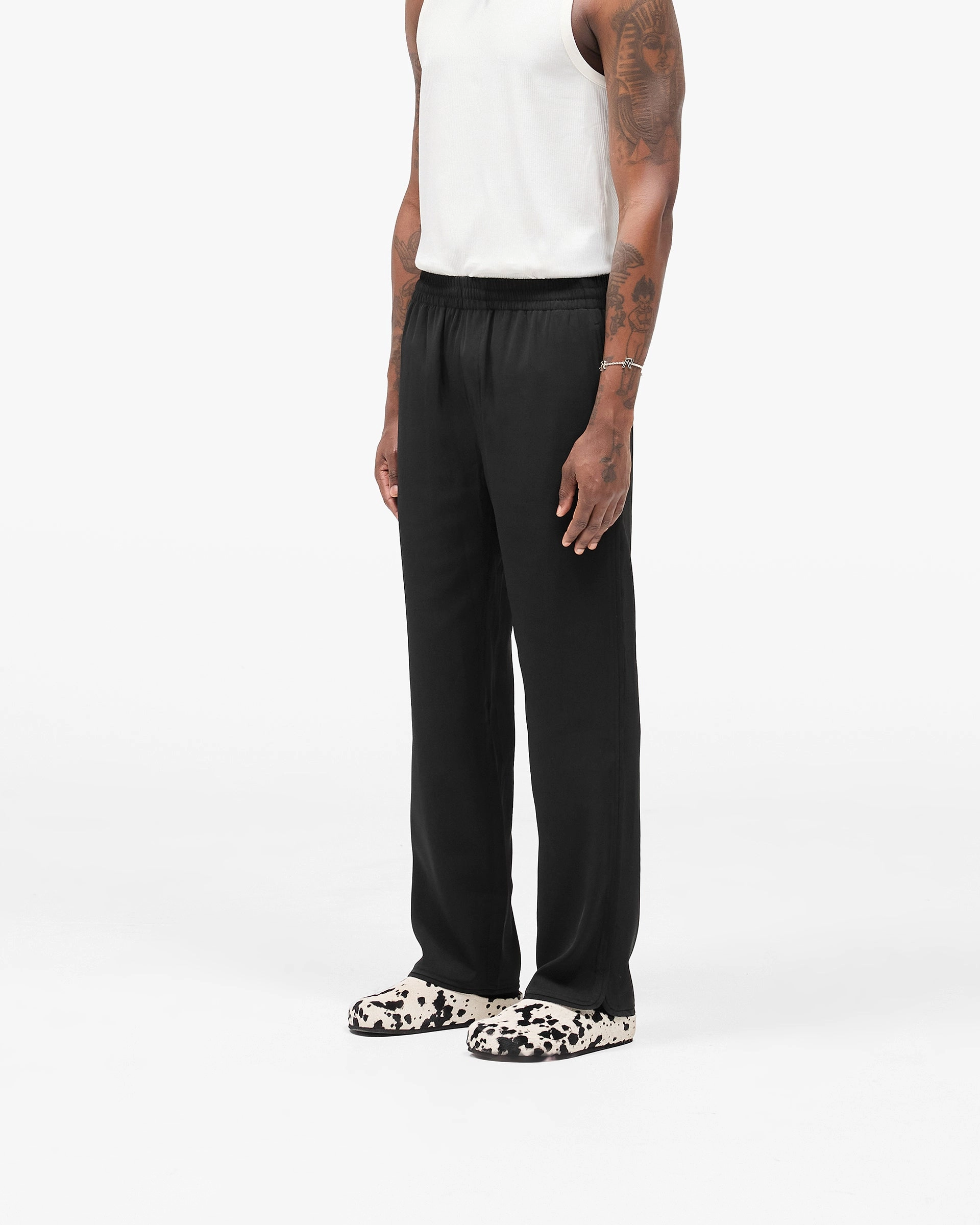 Piped Track Pant - Jet Black Comfort Fit Wear