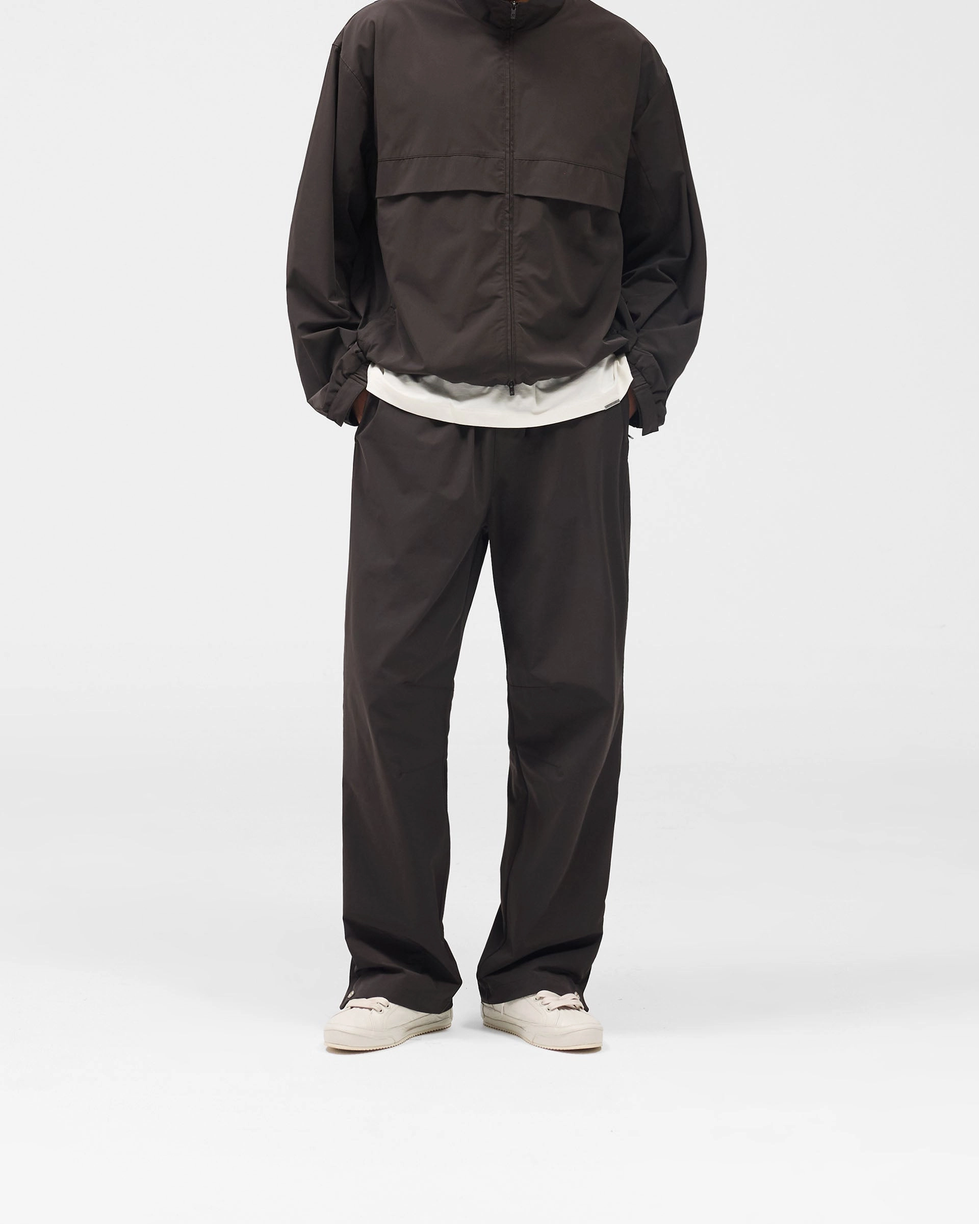 Initial Nylon Track Pant - Coffee Ultra Soft Work Flex