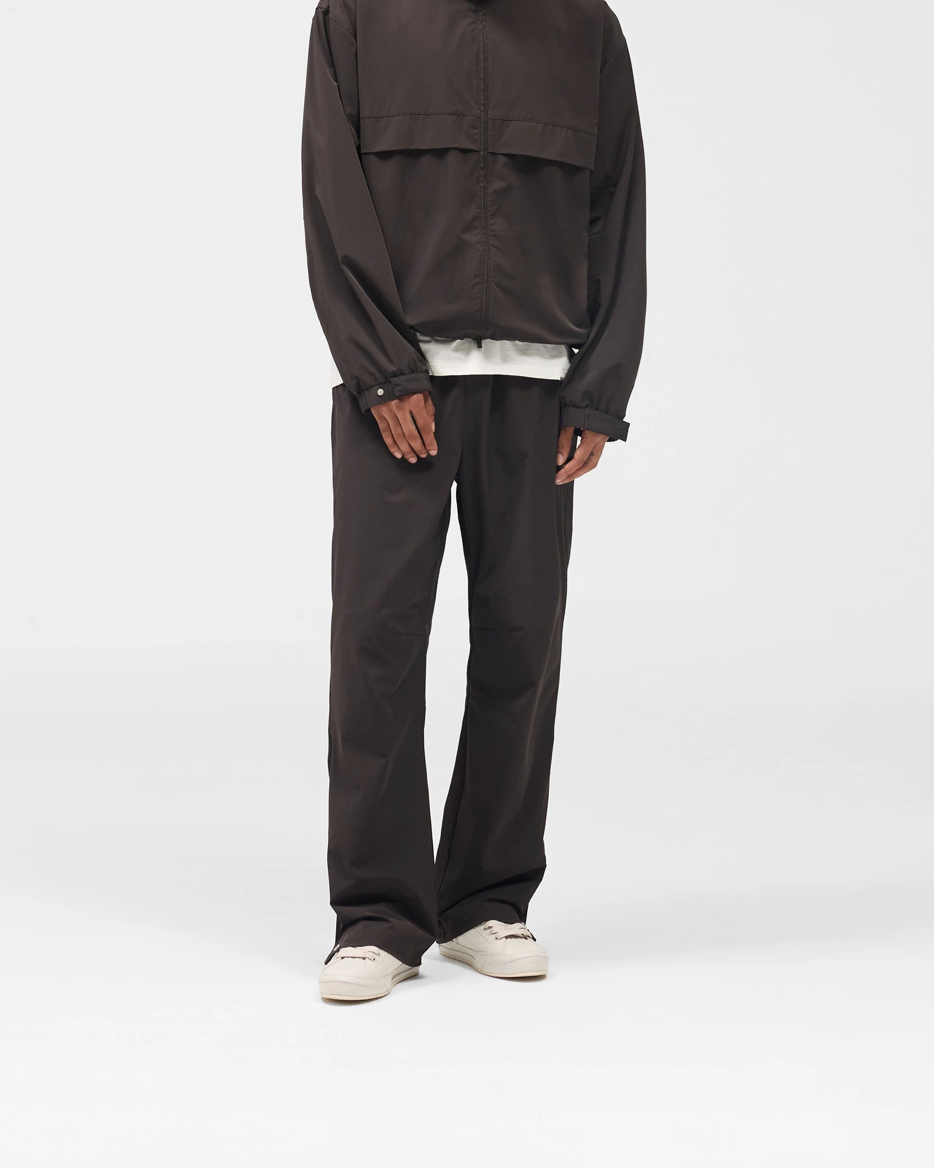 Light and Cozy Initial Nylon Track Pant - Coffee
