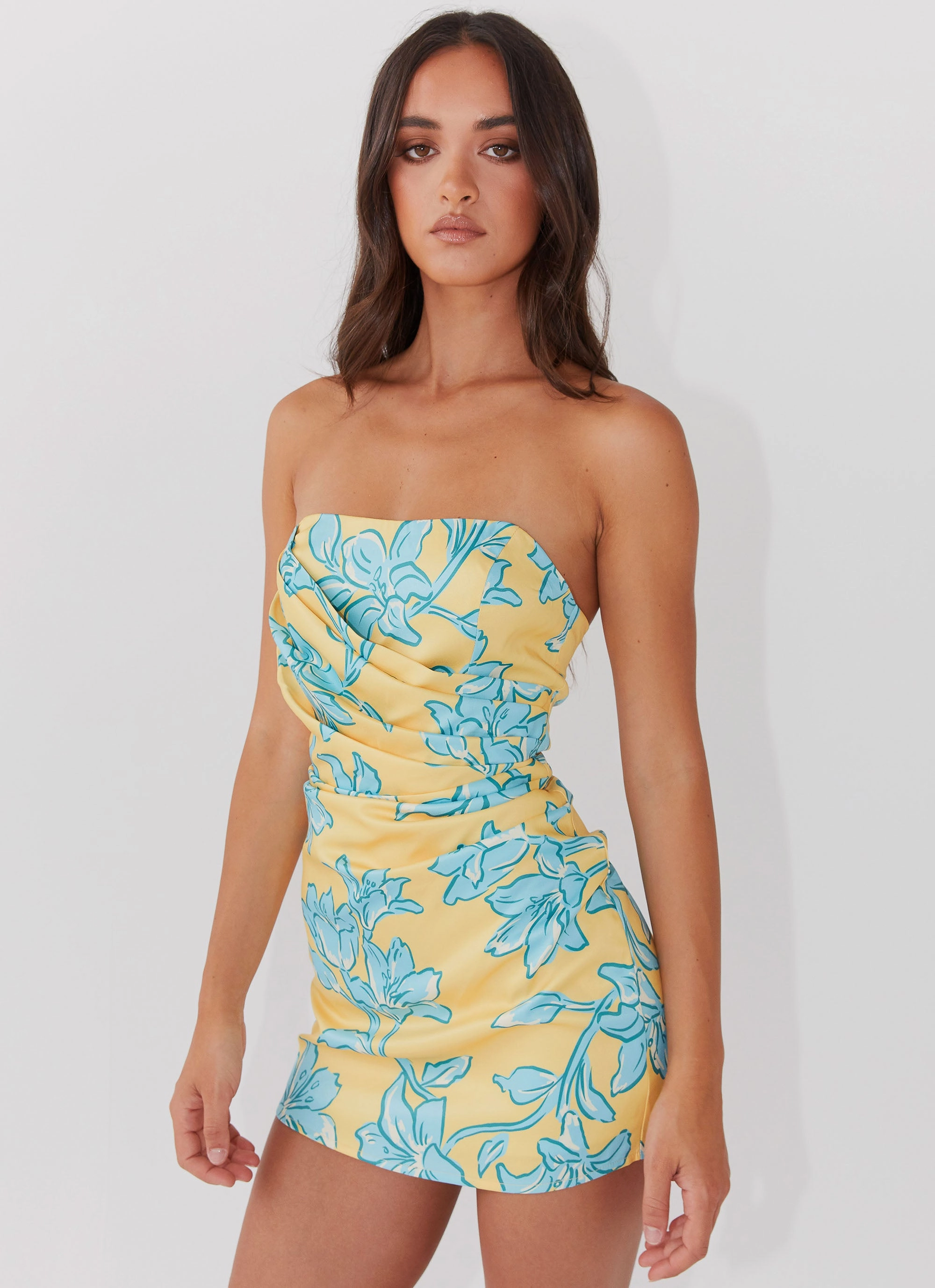 Calm Fit breathable fabric dress Tuscany Mini Dress - Golden Bloom