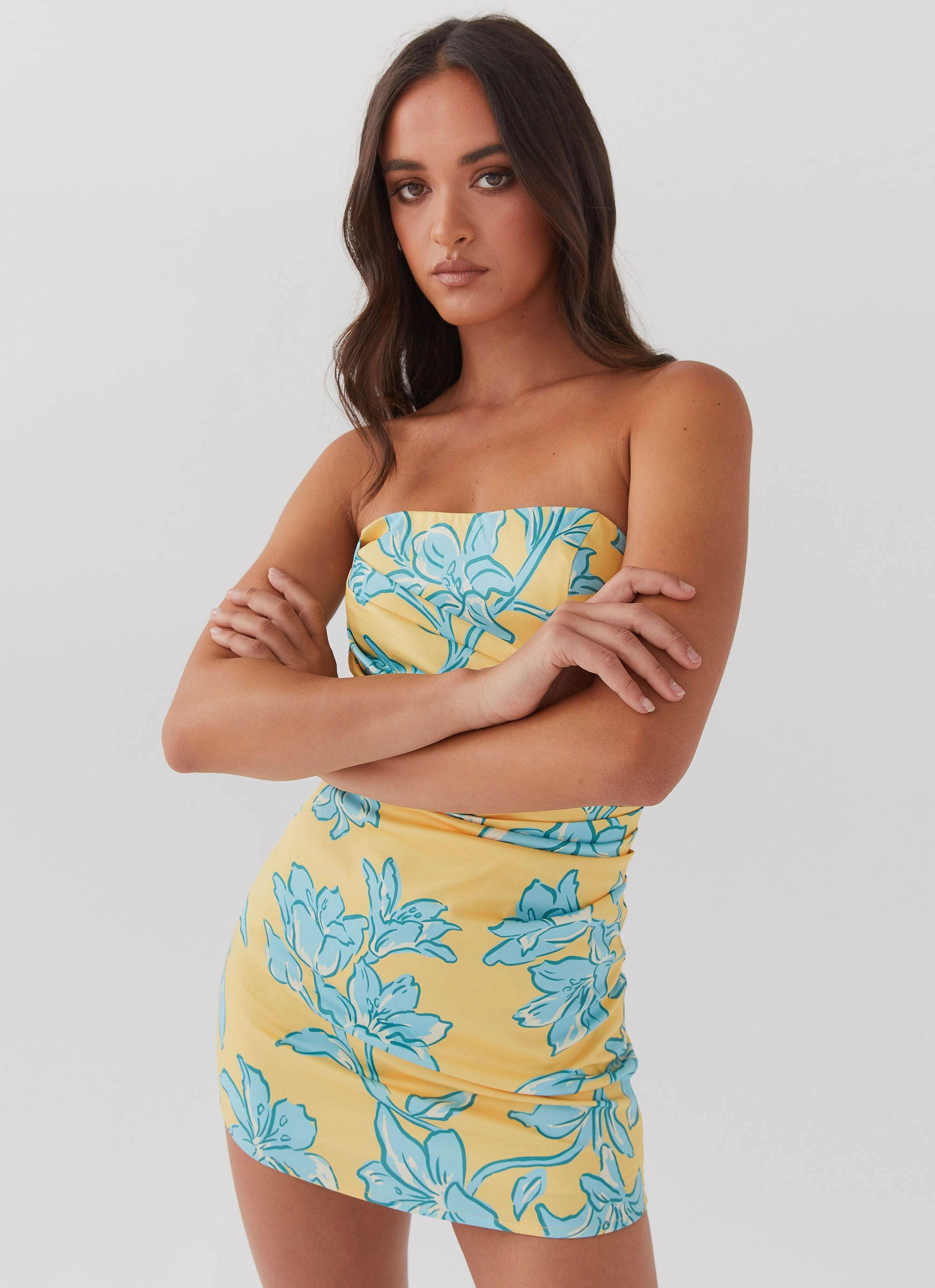 Shine Skin Tuscany Mini Dress - Golden Bloom