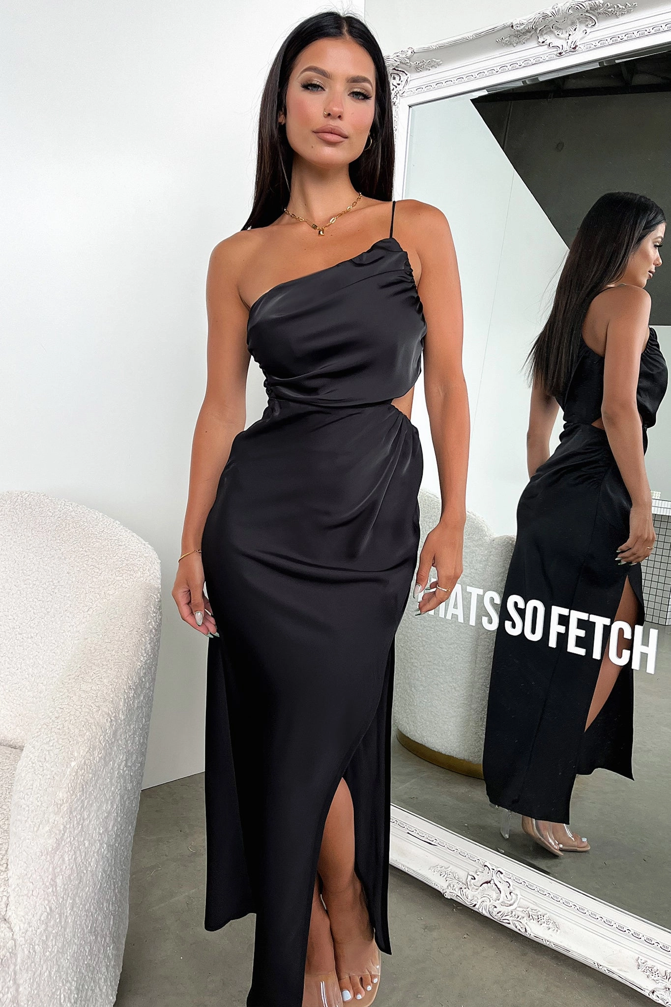 Vibrant evening gown Skirt Flare Antonella Maxi Dress - Black