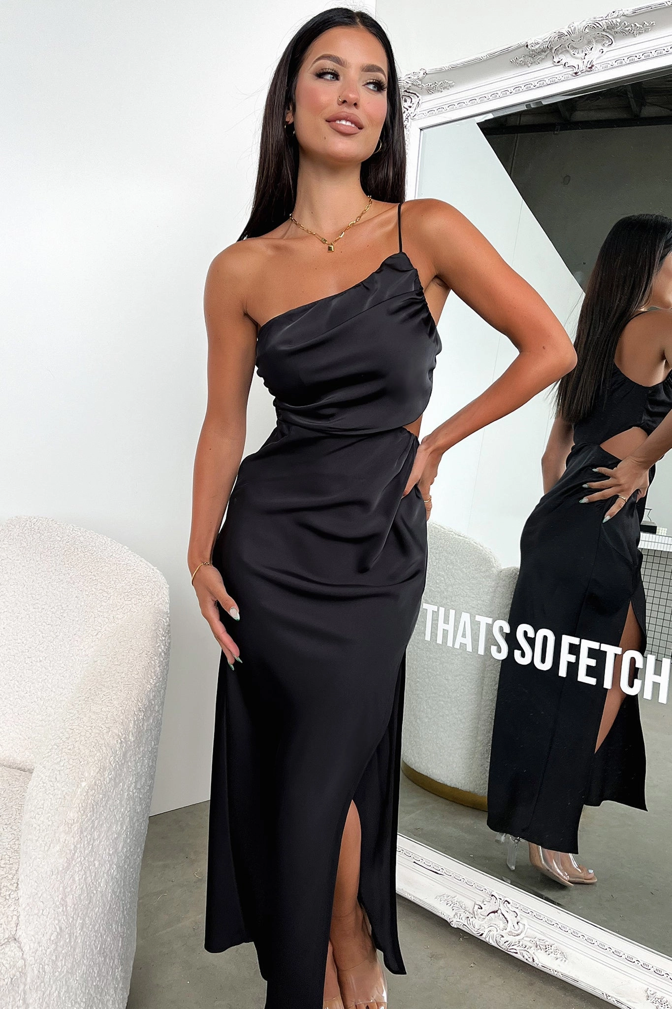 Mixed Fabric Antonella Maxi Dress - Black