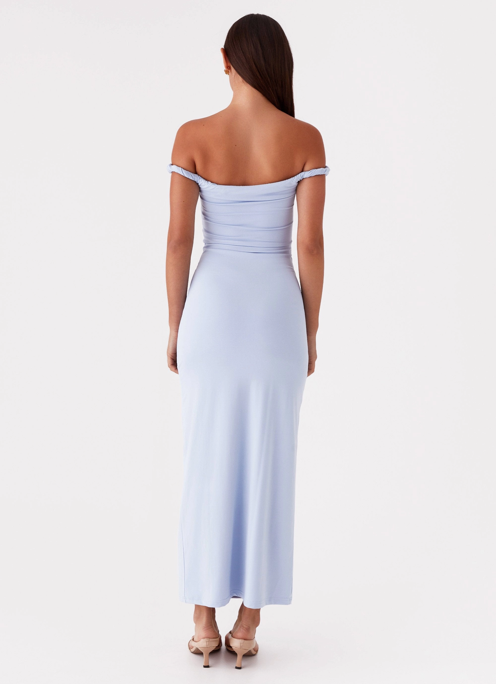 Chic Fit Arabella Twist Shoulder Maxi Dress - Blue