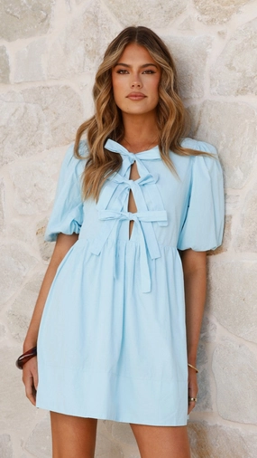 Arana Mini Dress - Blue Luxe Appeal Dressy Yet Comfortable