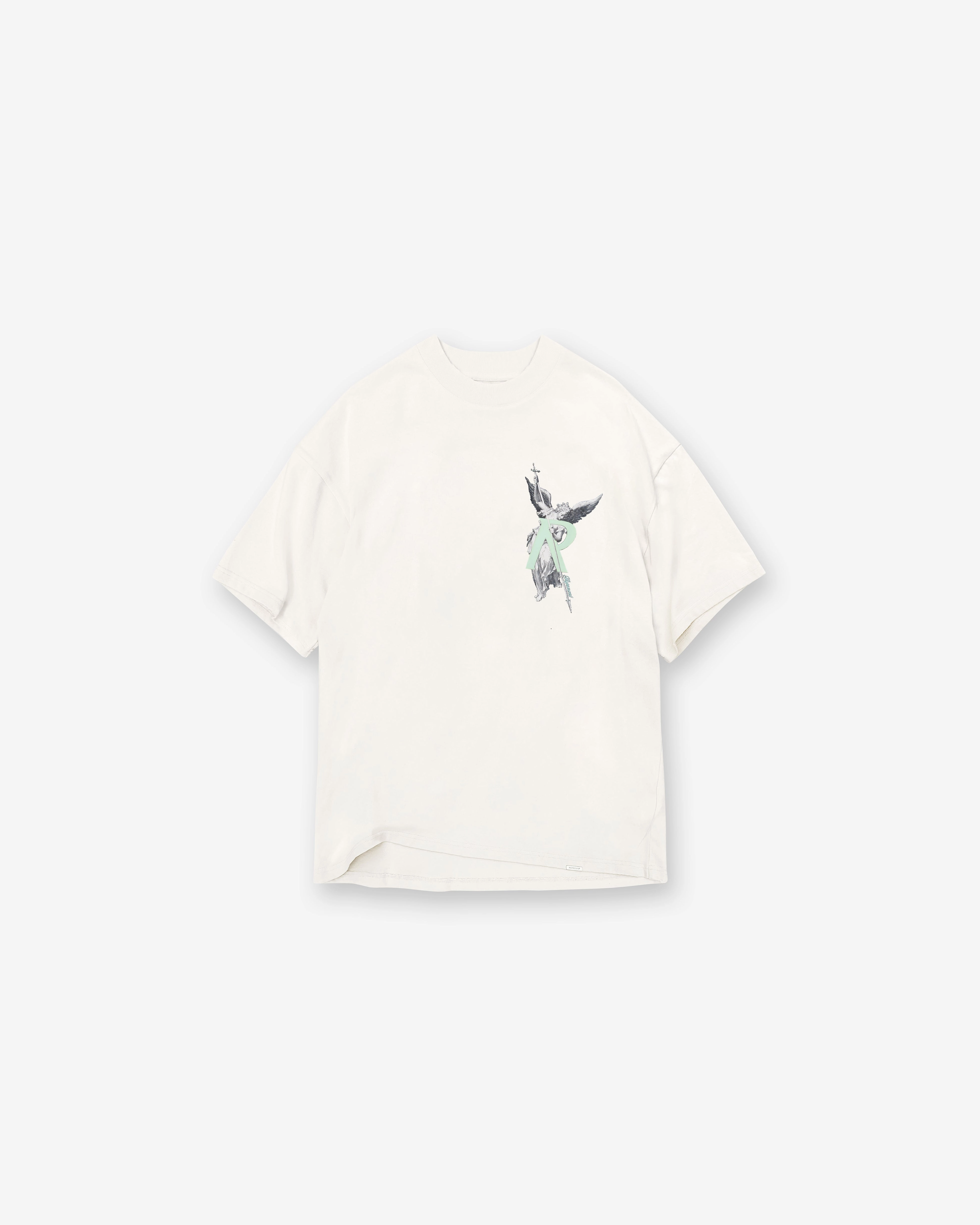 Flexible Neckband Archangel Initial T-Shirt - Salt