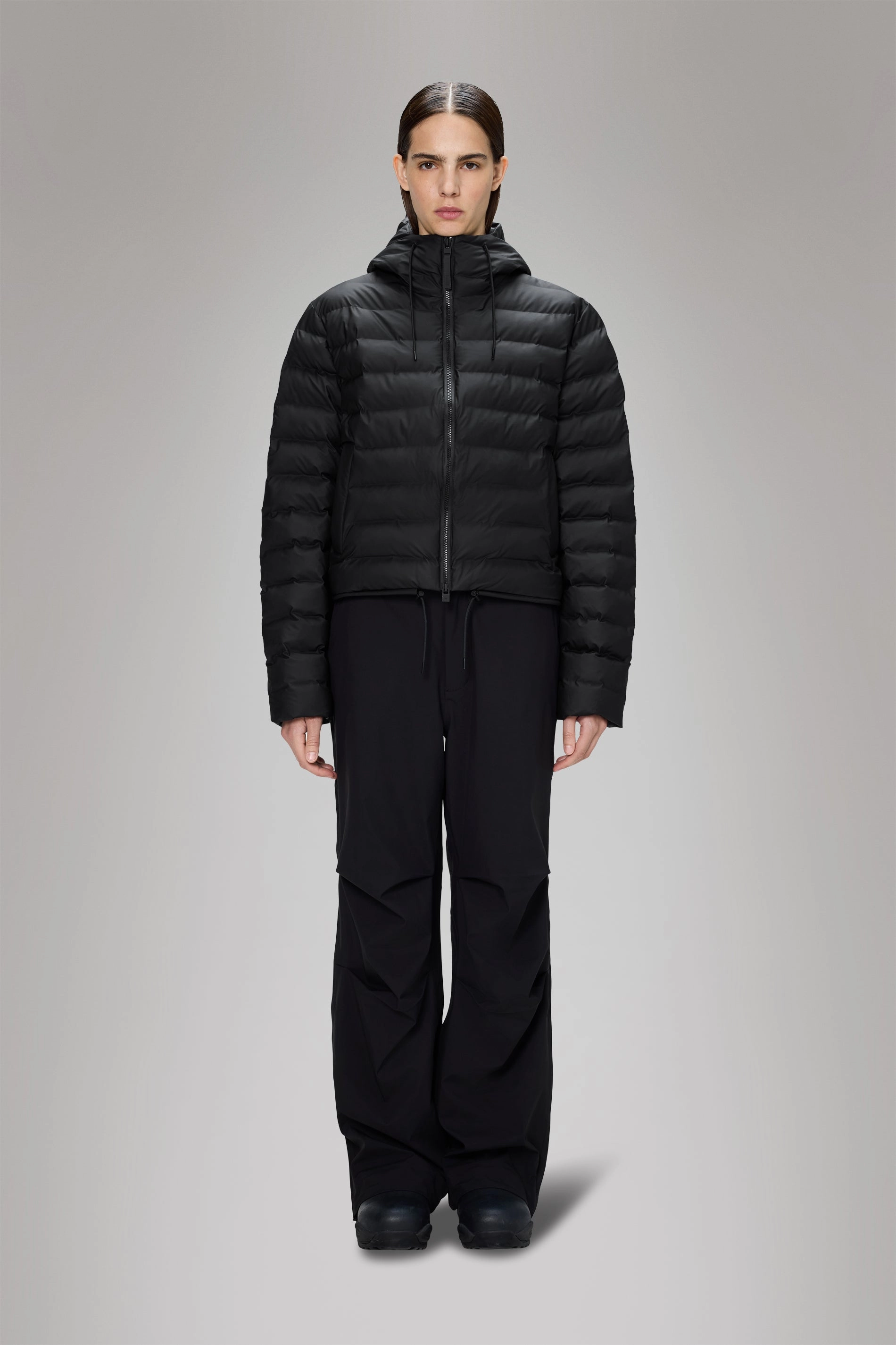 Lohja Short Puffer Jacket Thermal Lining Elegant Evening