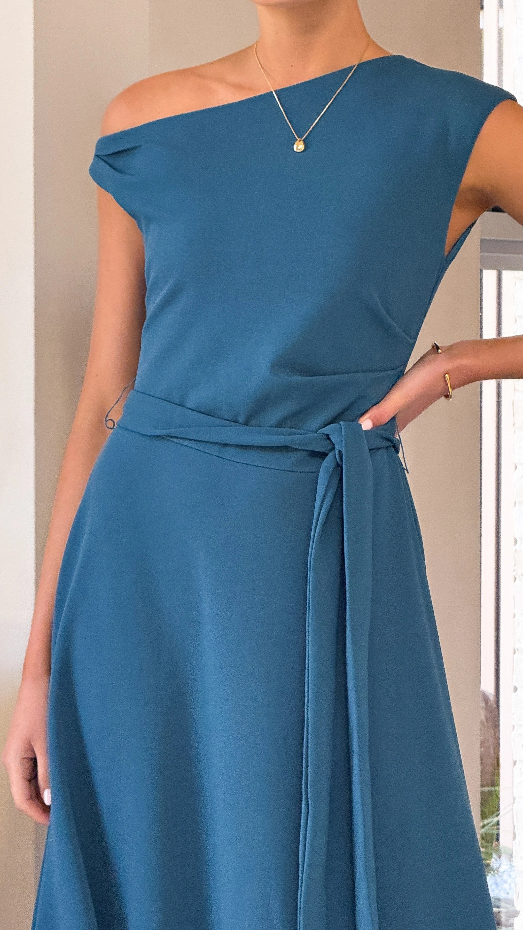 Classic Appeal Long Sleeve Gemma Maxi Dress - Teal