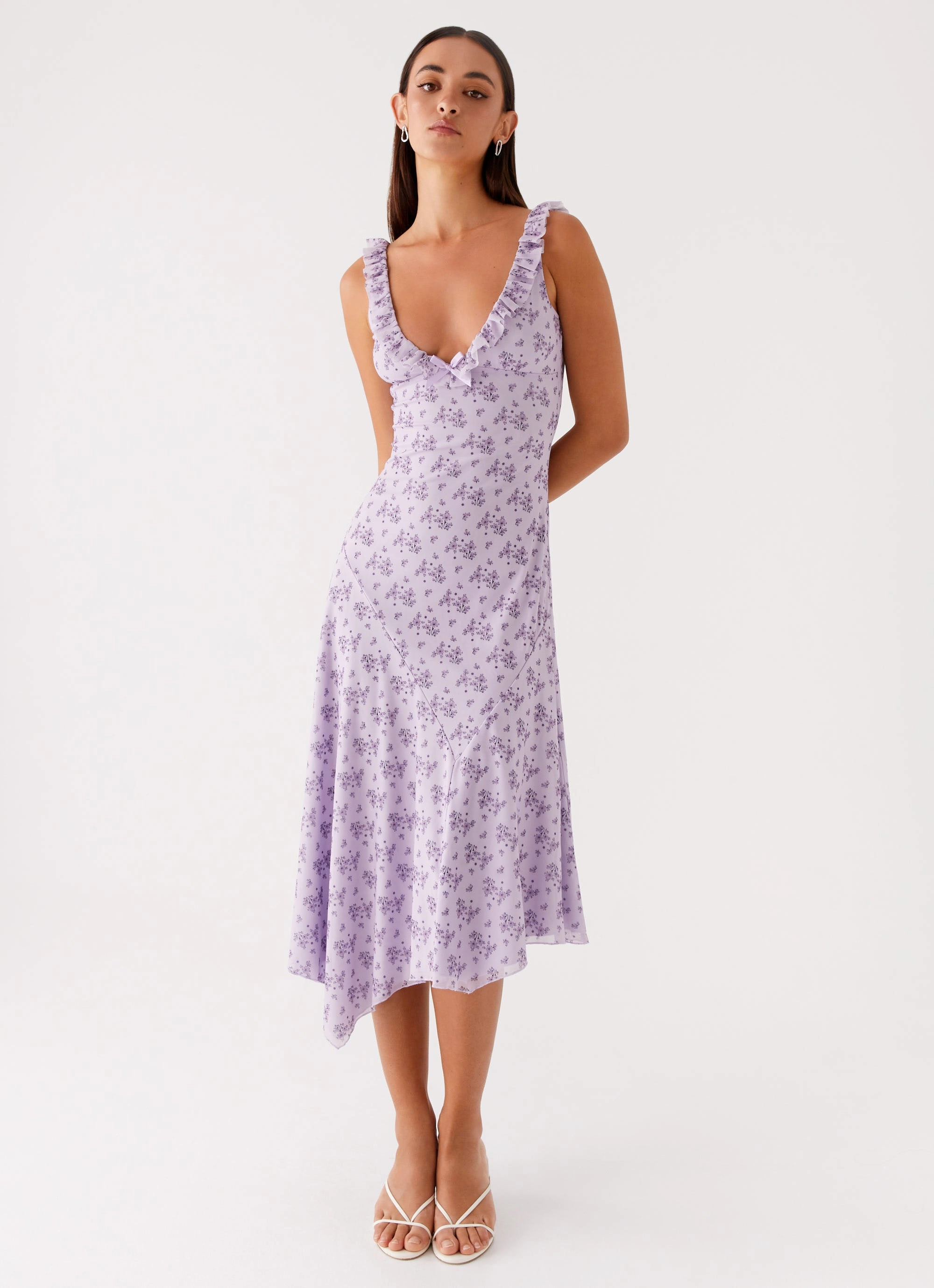 Hip-Flattering Casual Look Asteri Midi Dress - Lavender Meadow