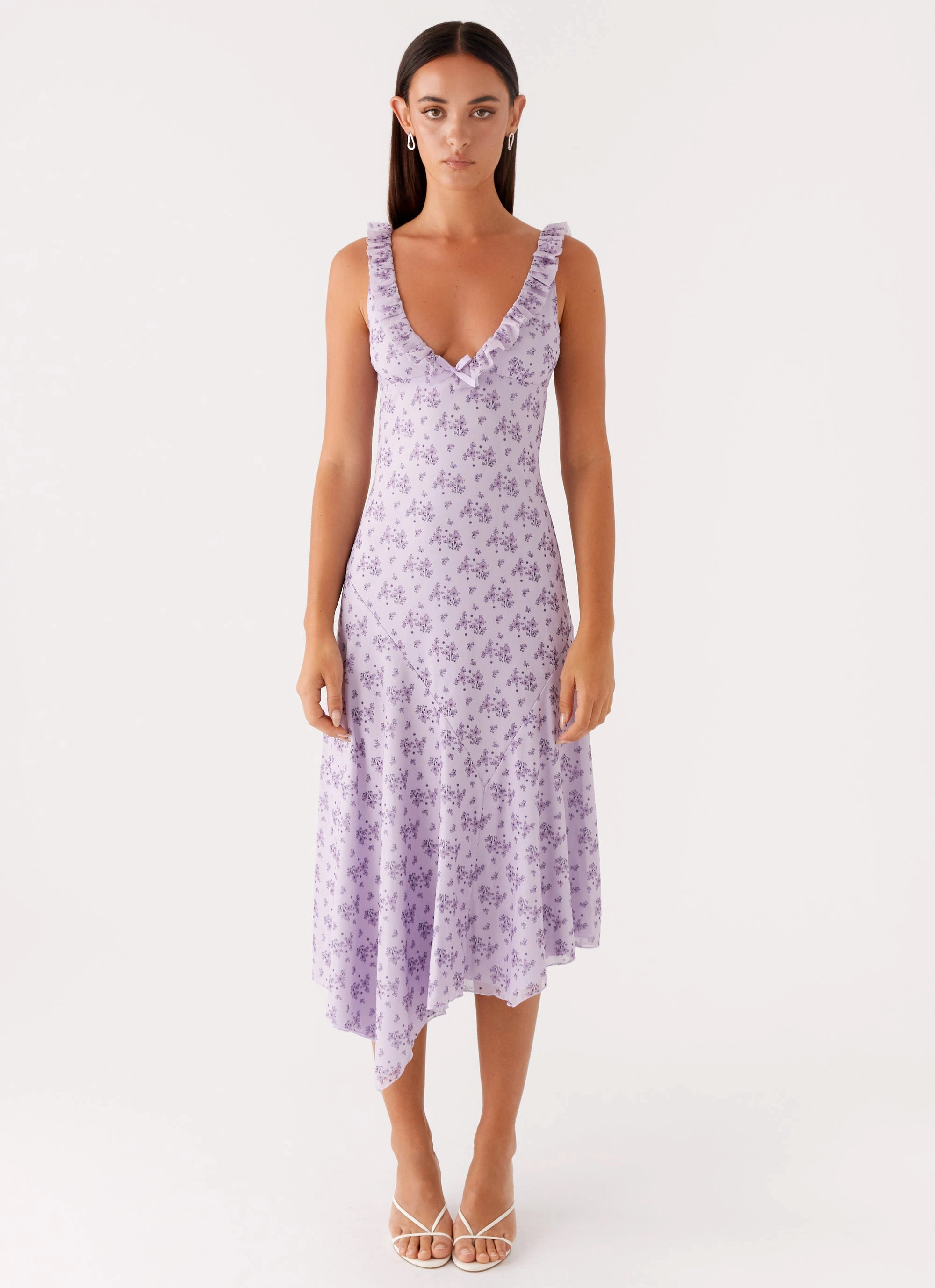 Deep Hue Chic Motion Asteri Midi Dress - Lavender Meadow