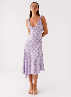 Hip-Flattering Casual Look Asteri Midi Dress - Lavender Meadow
