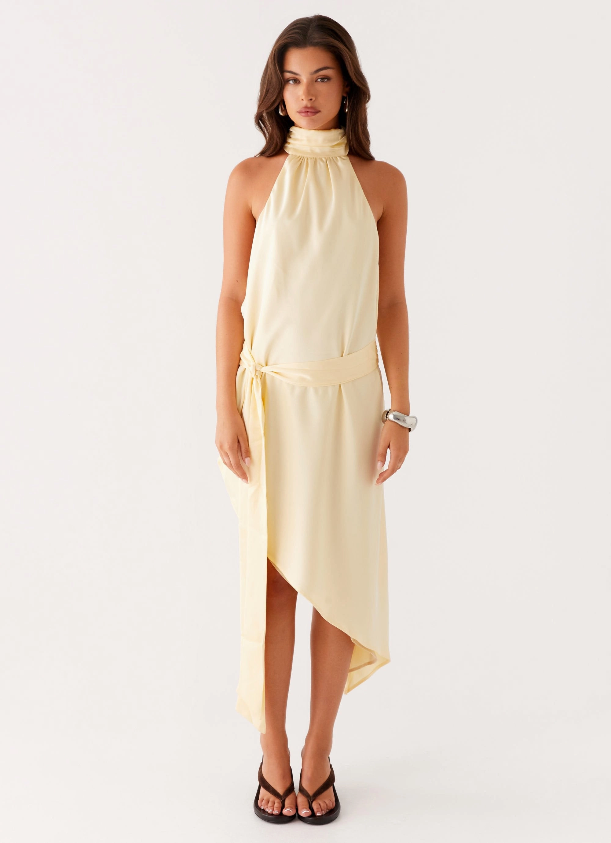 Atlantic Midi Dress - Yellow Silky Touch Versatile Comfort