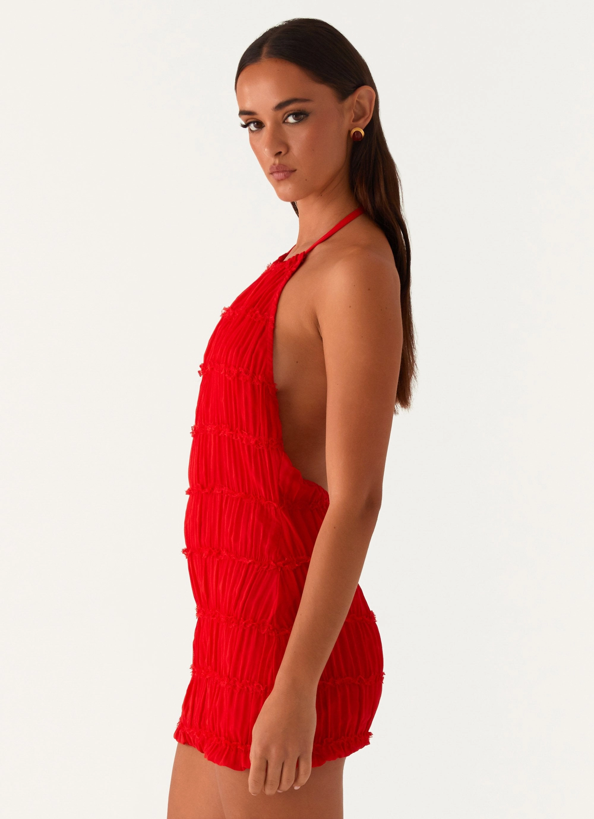 Aullie Mini Dress - Red Tall Fit Fast Chic