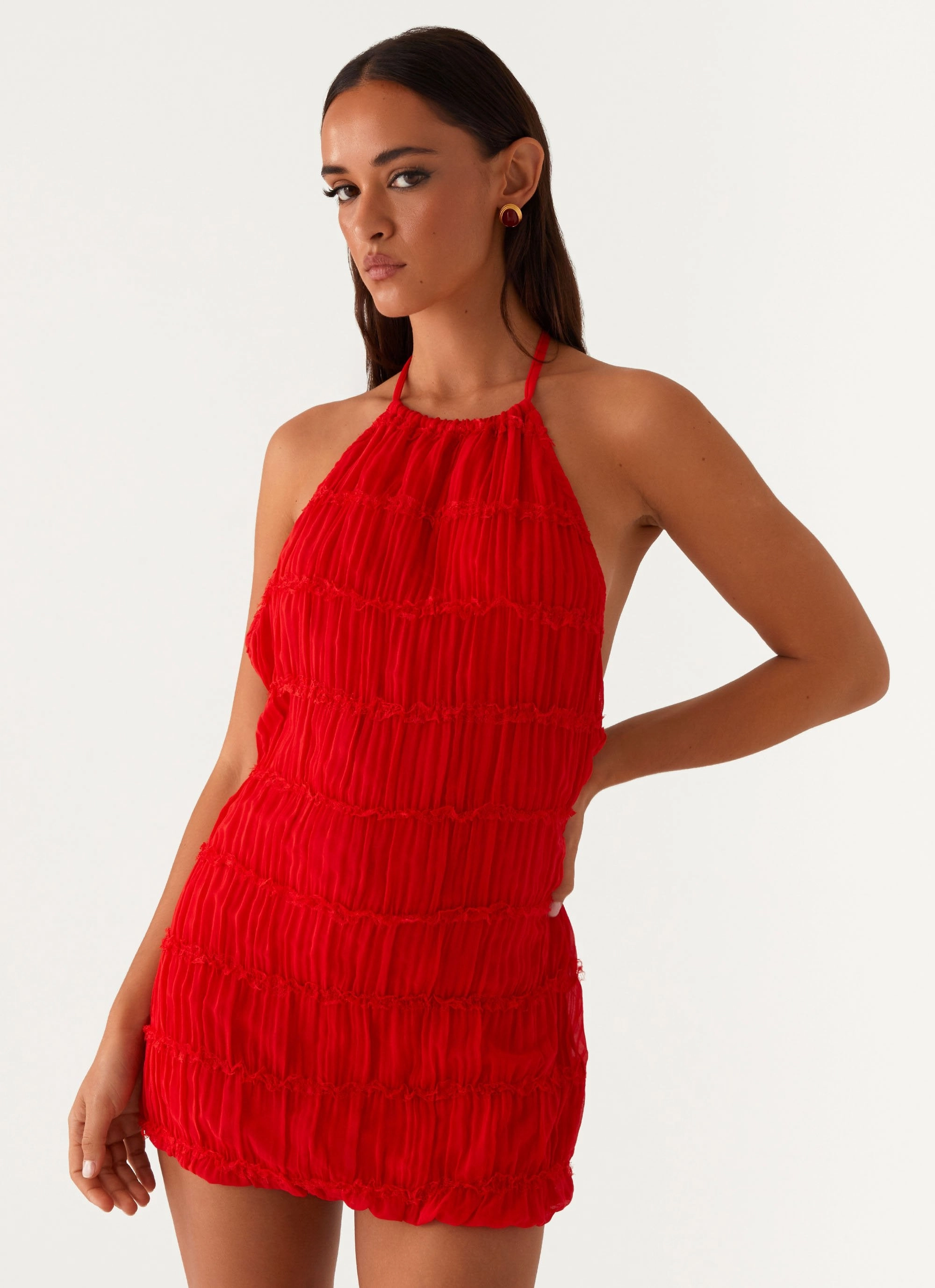 Work Chic Urban Touch Aullie Mini Dress - Red
