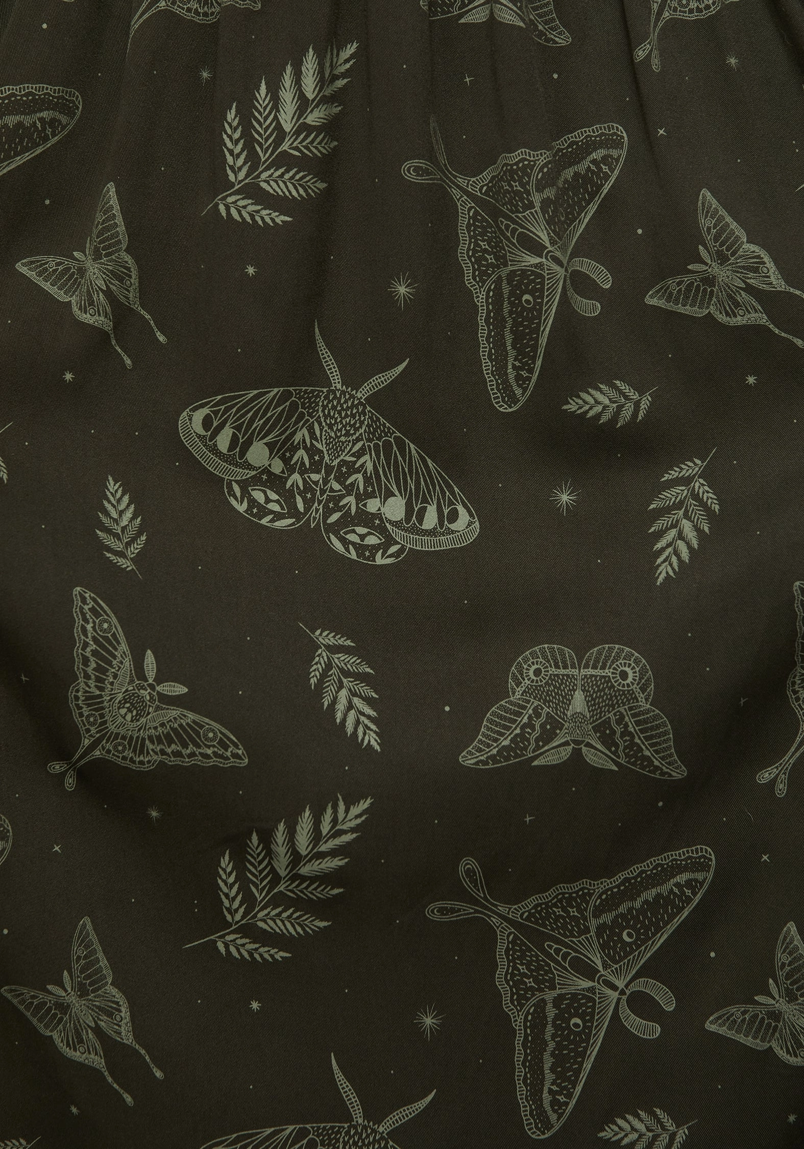 Callopistria Moth Print Midi Skirt - Green Soft Styling