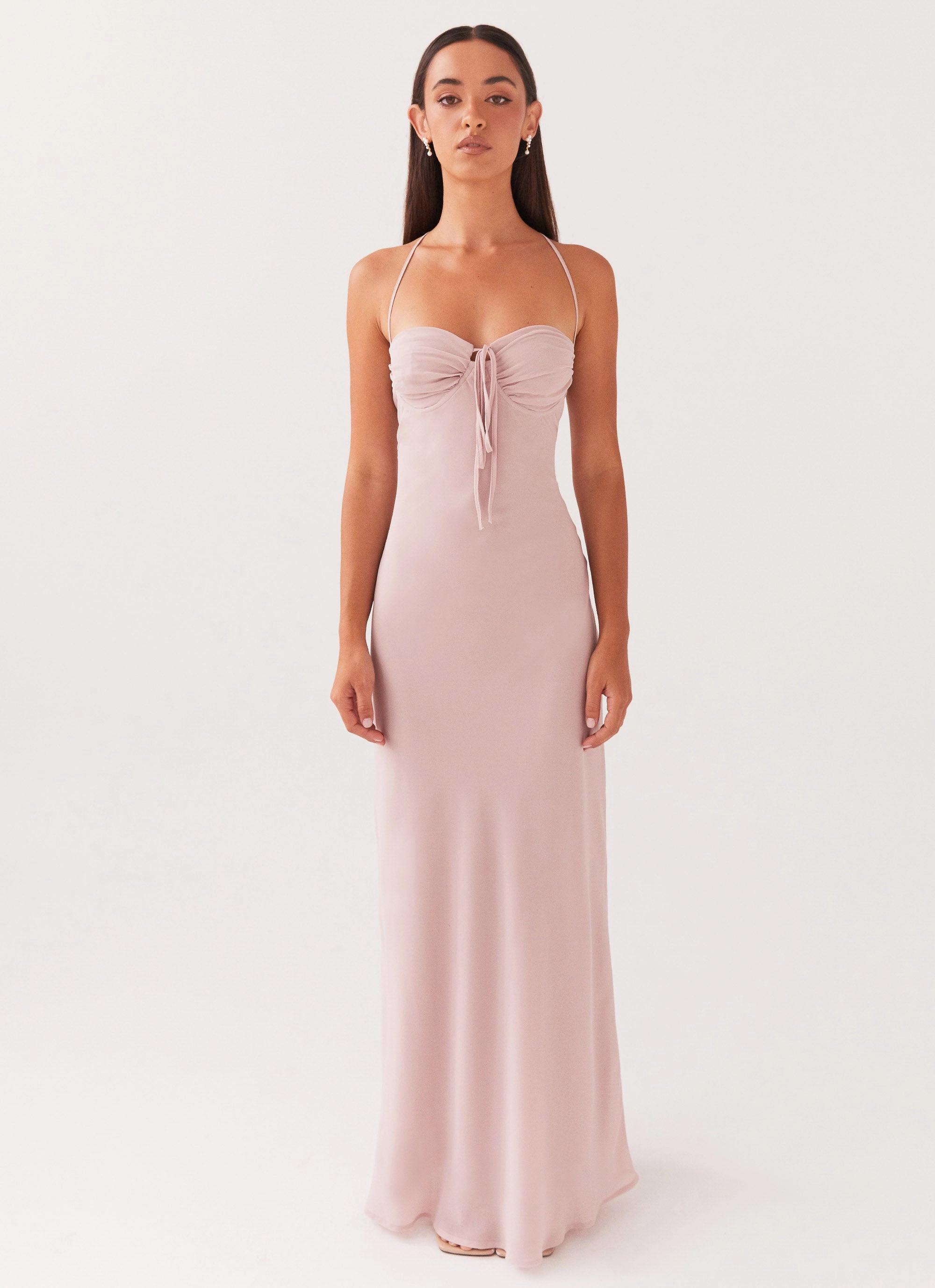 Classic A-line design Aveline Maxi Dress - Mauve