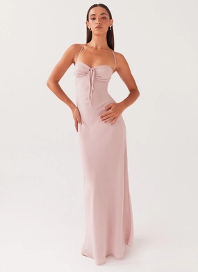 Aveline Maxi Dress - Mauve Neutral Flow Soft-touch