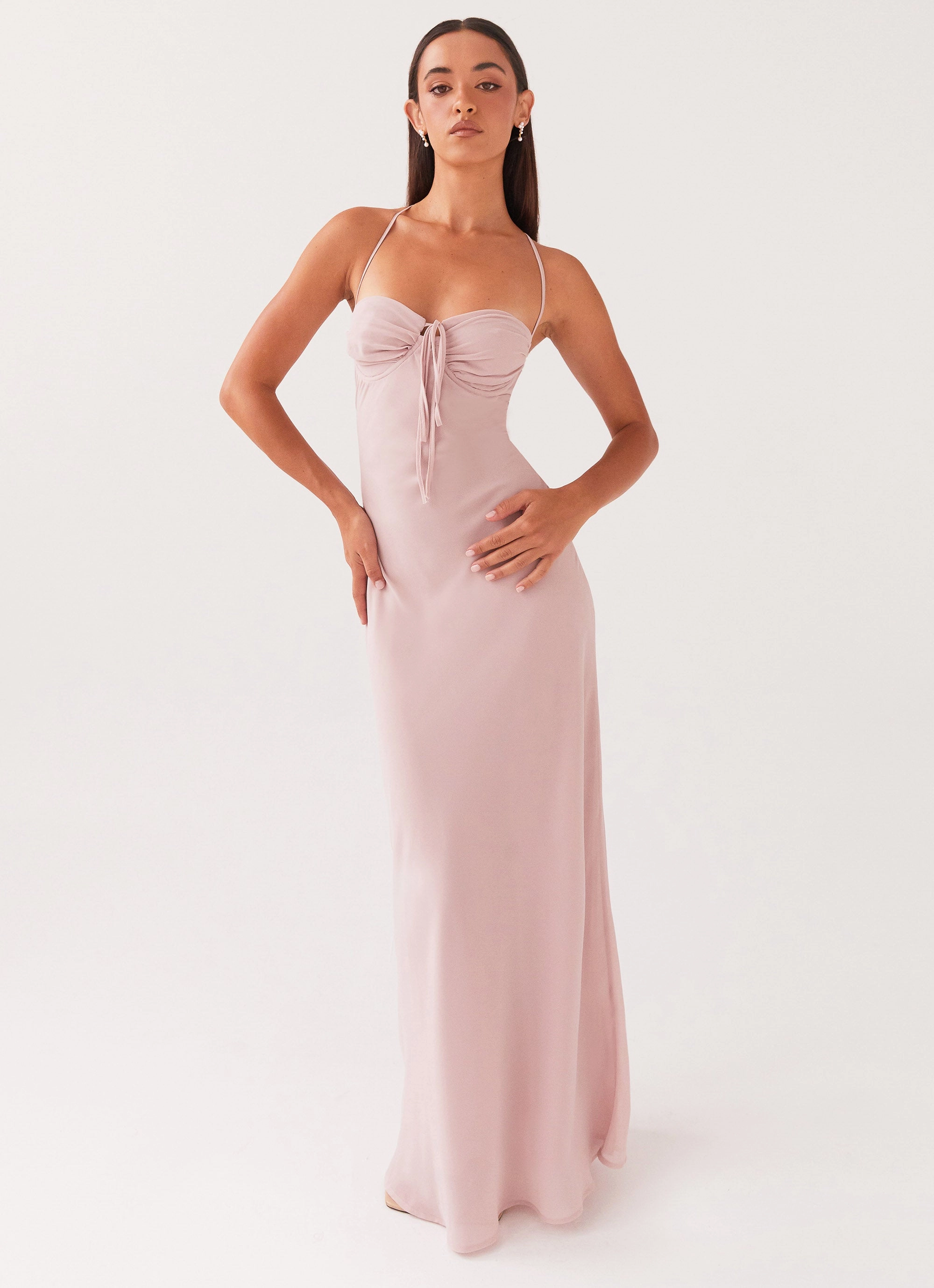 Aveline Maxi Dress - Mauve Neutral Flow Soft-touch