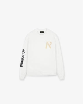 Masking Tape Initial Long Sleeve T-Shirt - Flat White adults' Timeless Layer