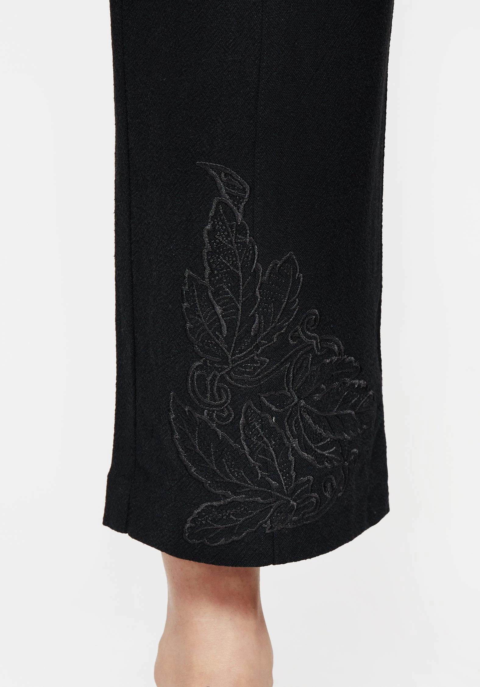Aya Embroidered Linen Blend Balloon Pants Non Slip Waistband
