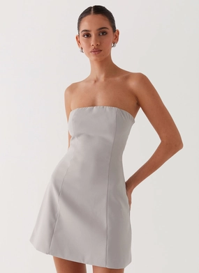 Shape Retention Polished and Elegant Ayanna Strapless Mini Dress - Grey