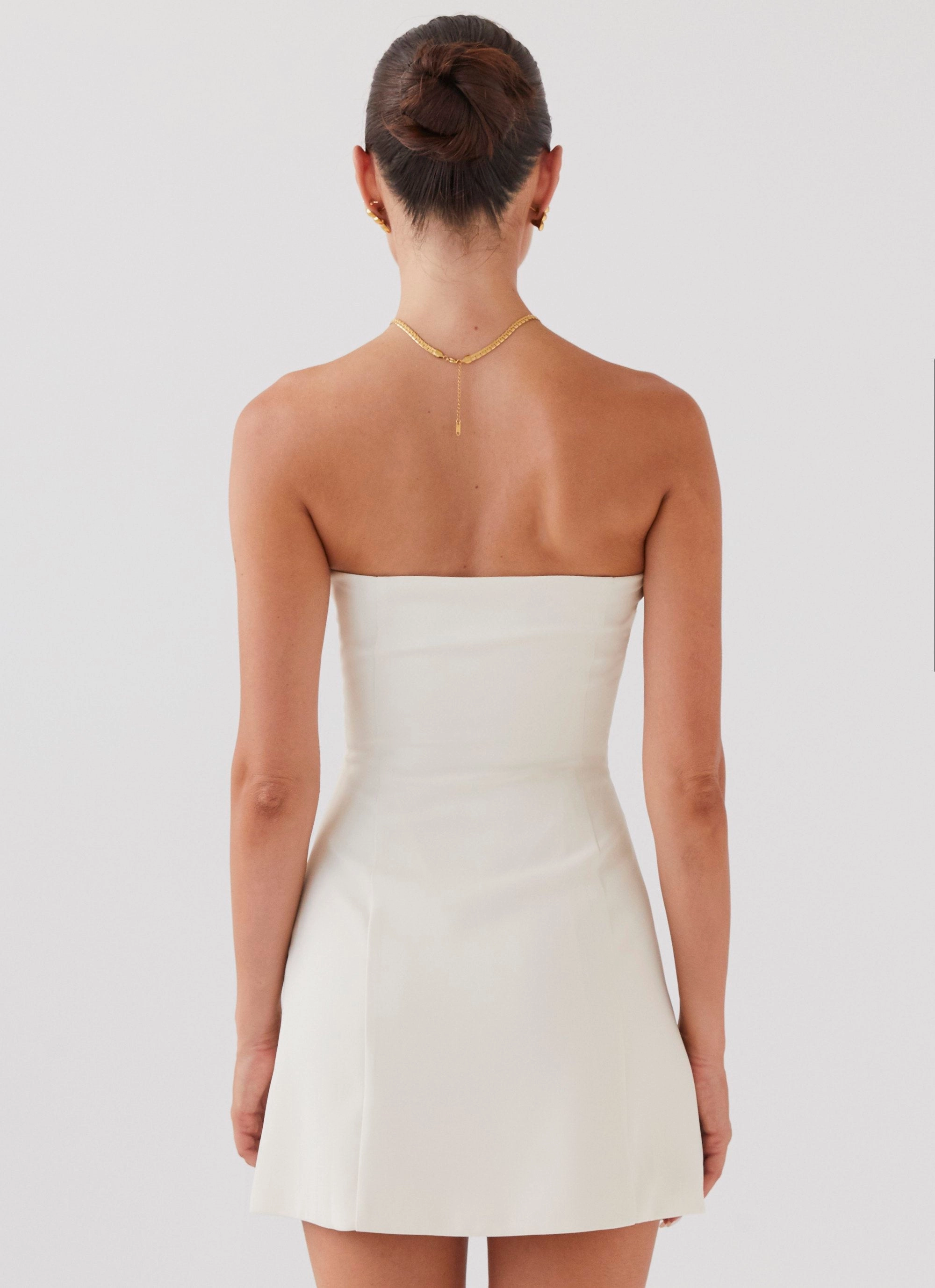 Ayanna Strapless Mini Dress - Ivory Anytime Fit
