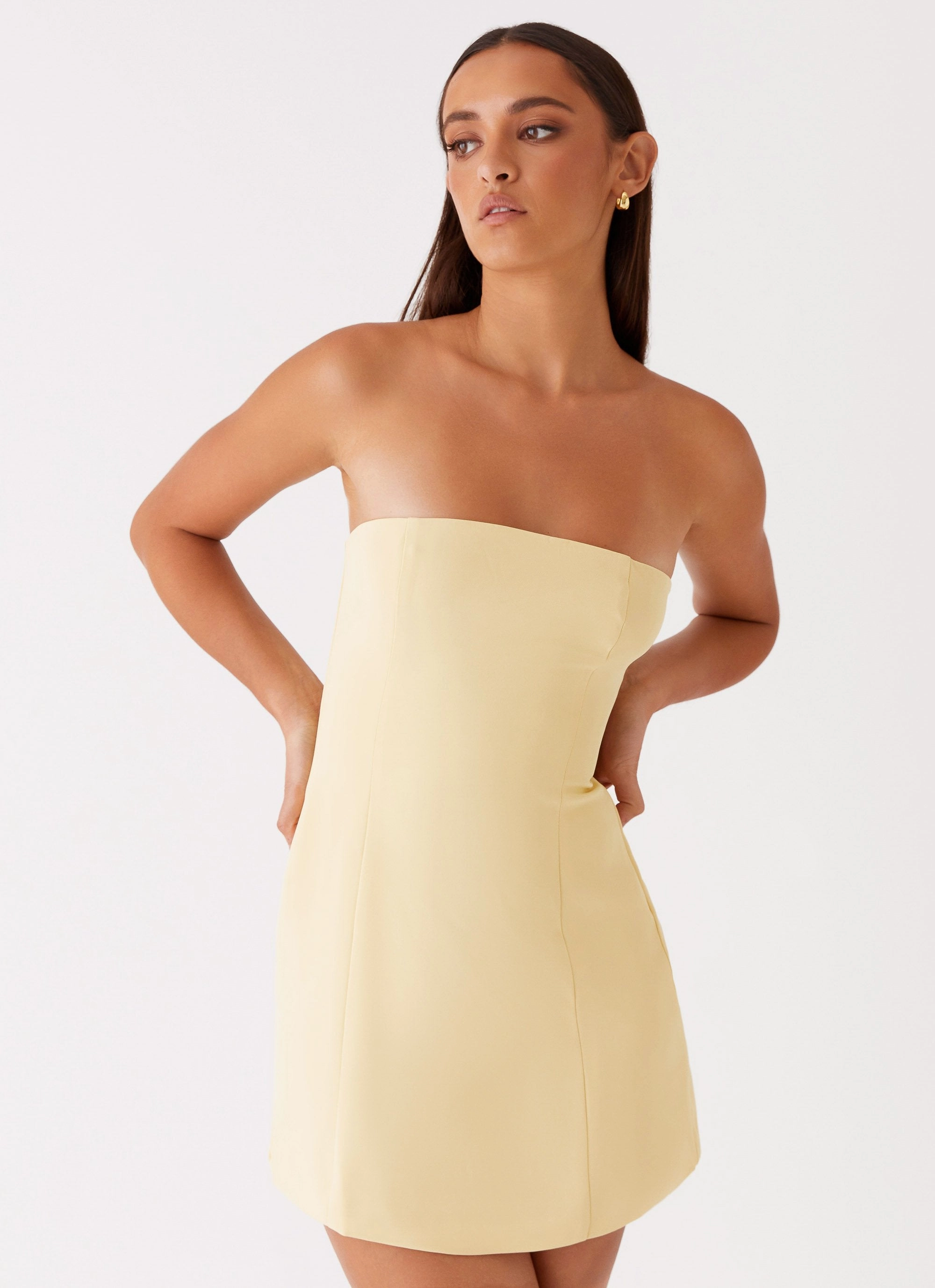 Ayanna Strapless Mini Dress - Yellow Smart Layering