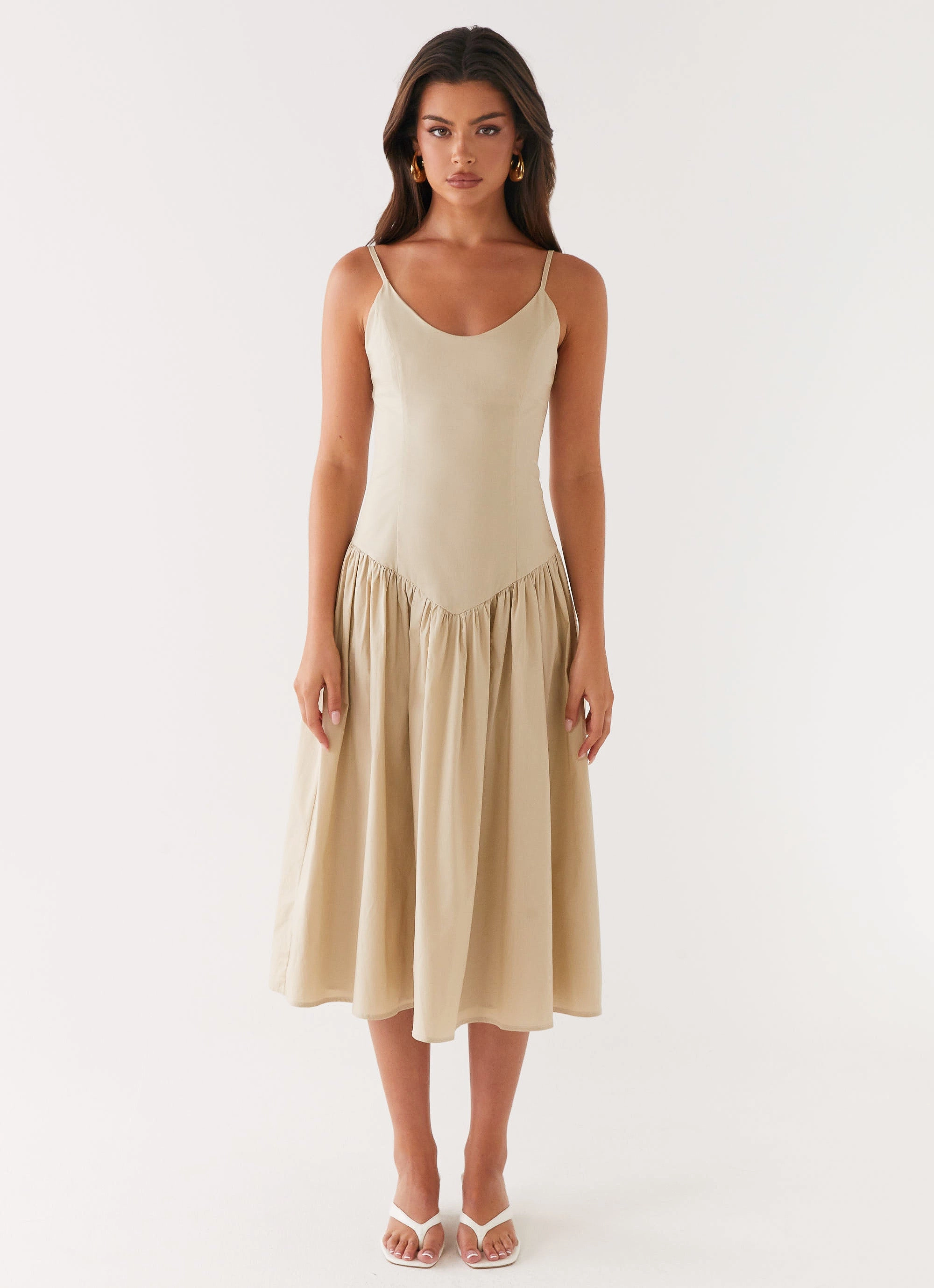 plus-size Smart and Polished Azalea Midi Dress - Beige