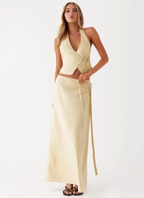 Wedding guest Daily Style Azura Maxi Skirt - Yellow