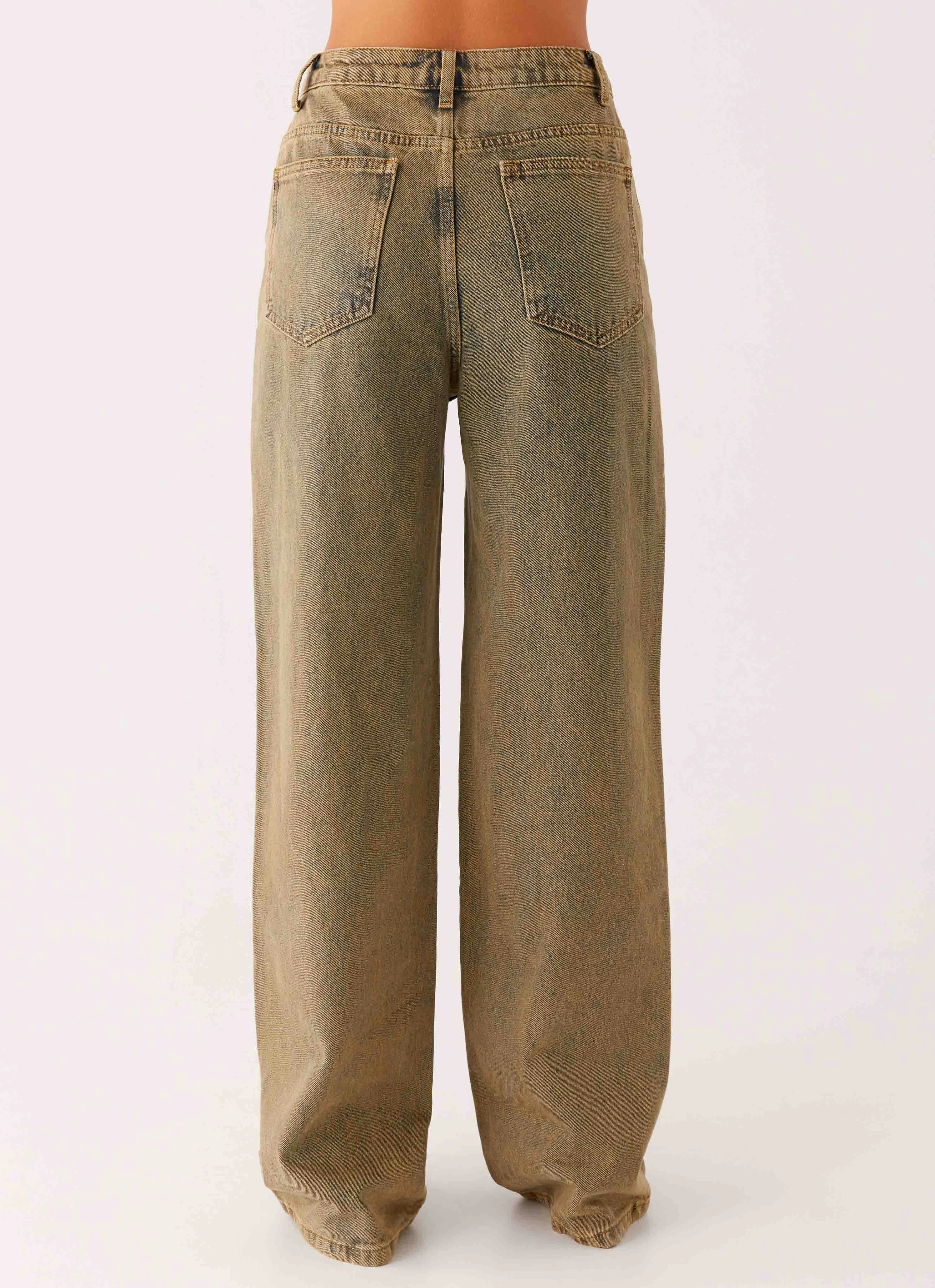 Back Again Straight Leg Denim Jeans - Brown Sand Wash Fit Layer Eco Friendly Lightweight Modern