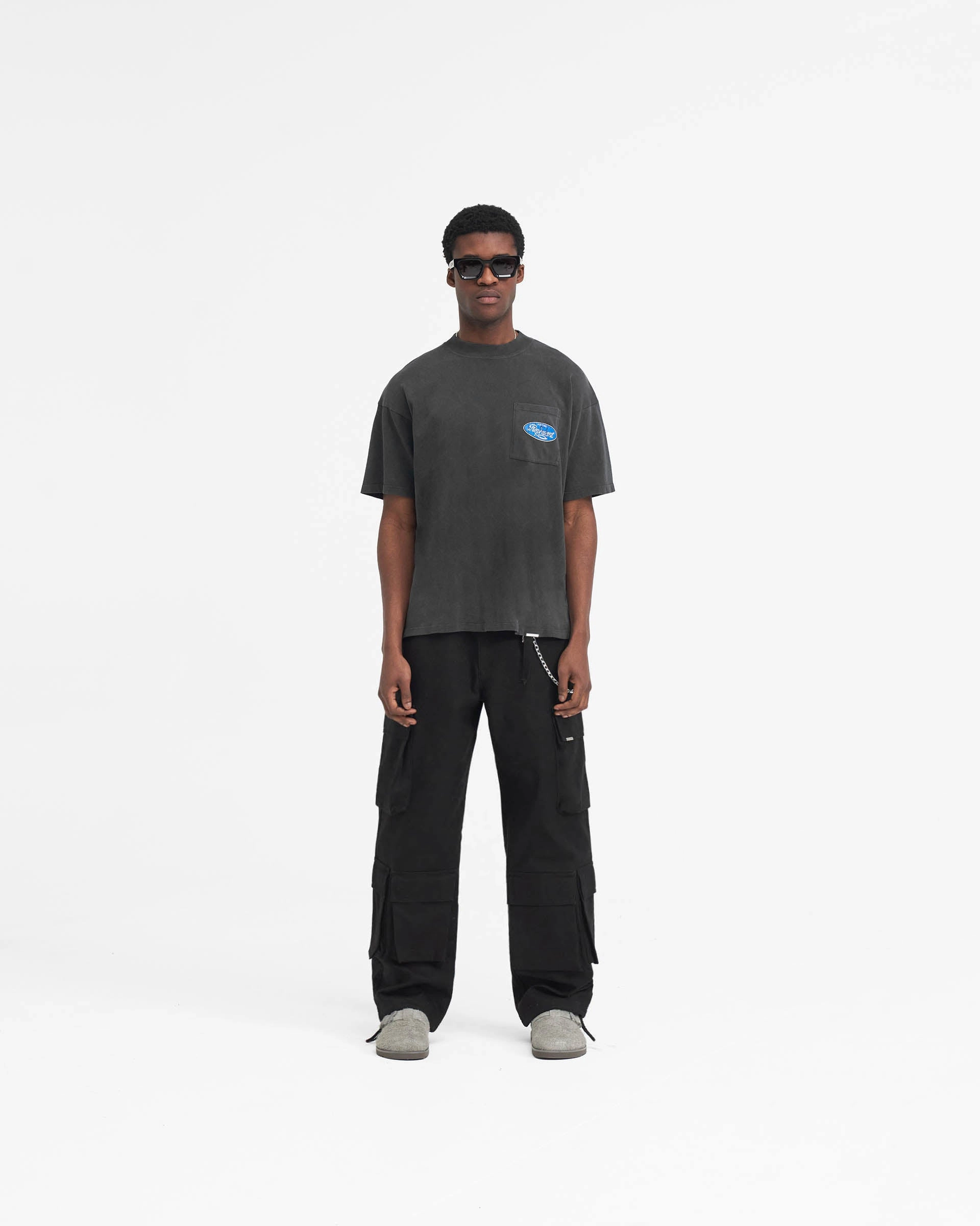 Baggy Cargo Pant - Black Relaxed Waist