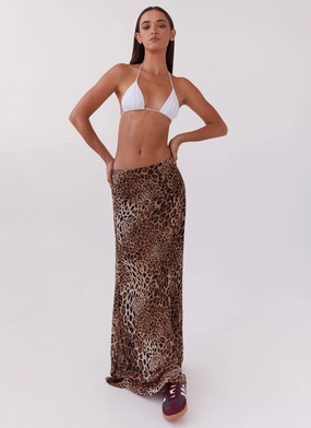 Violetta Maxi Skirt - Leopard Crossback Strap