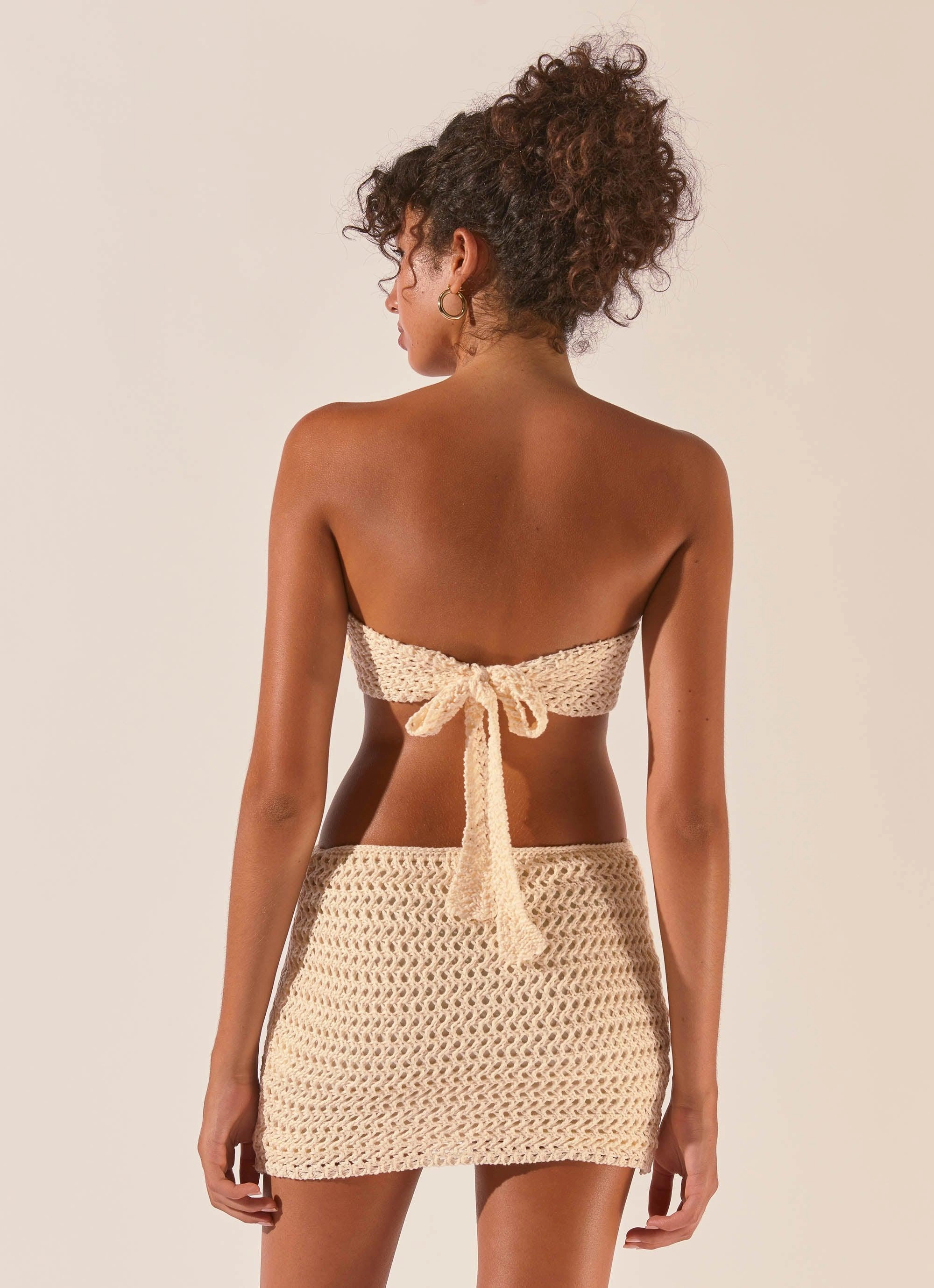 Relaxed and Elegant Versatile Design Balmy Nights Crochet Mini Dress - Seashell