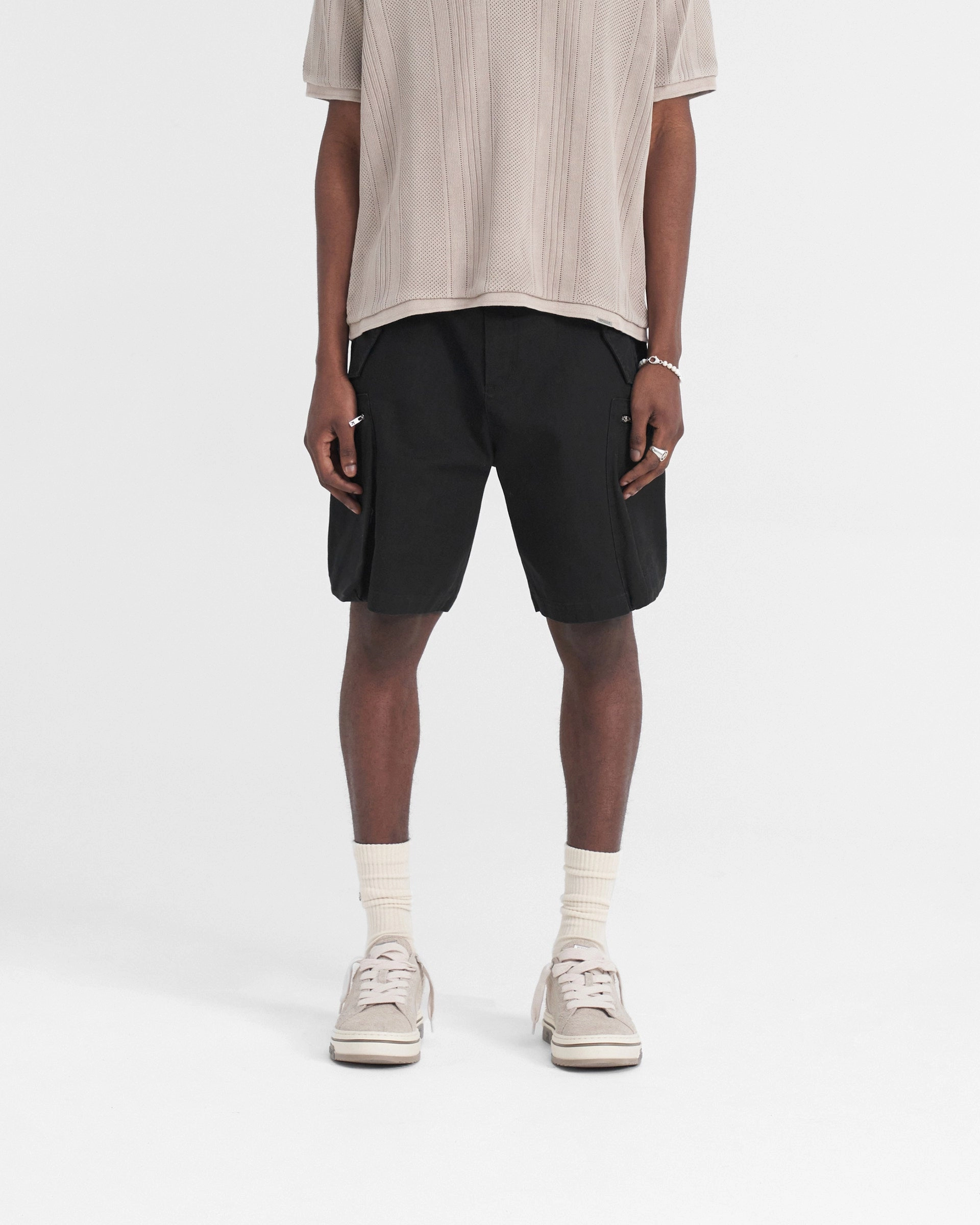 Workshop Short - Black Leather shorts Quick Action Fit