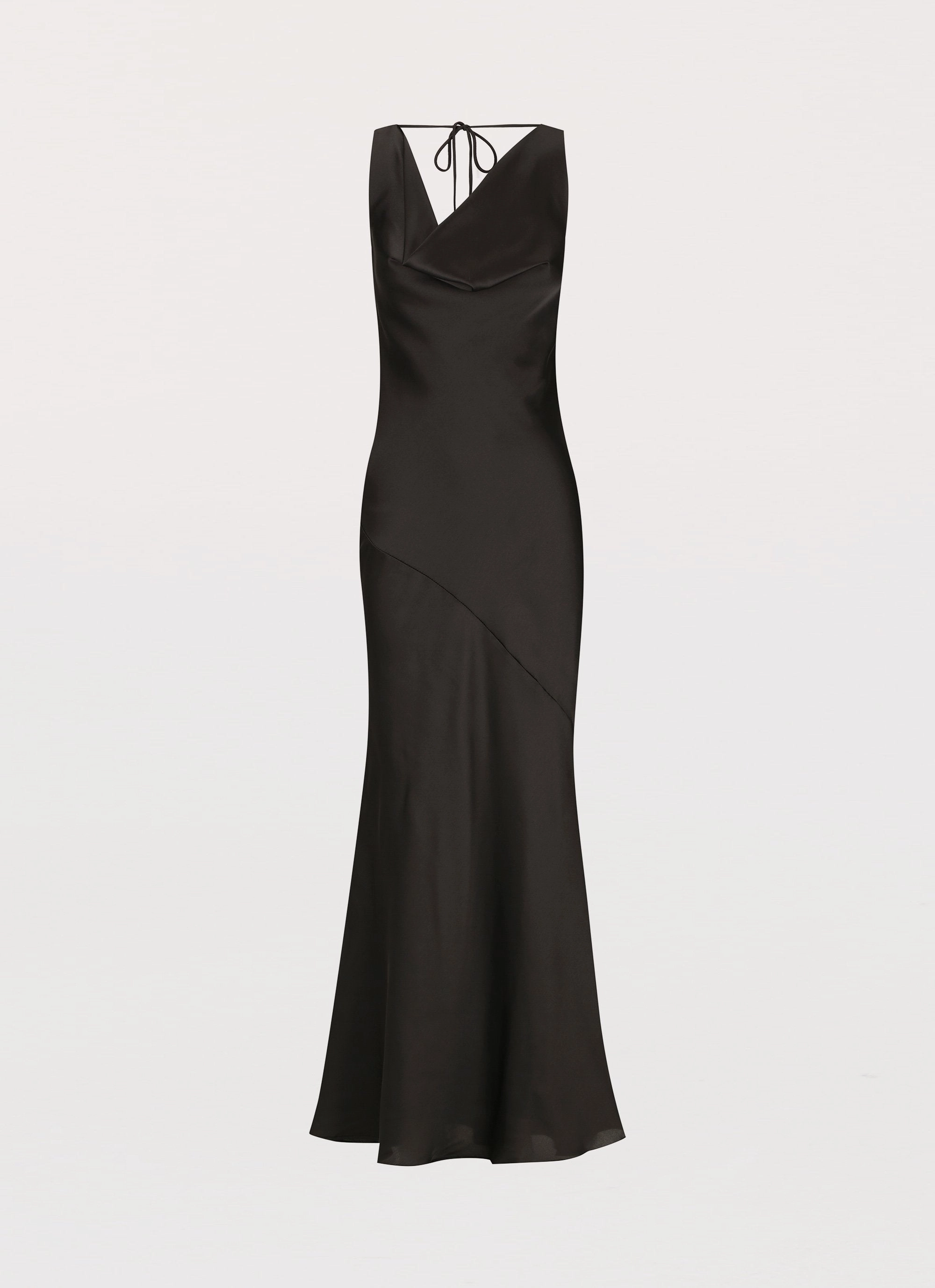 Ankle-length Formal Outfit Be Mine Satin Maxi Dress - Black