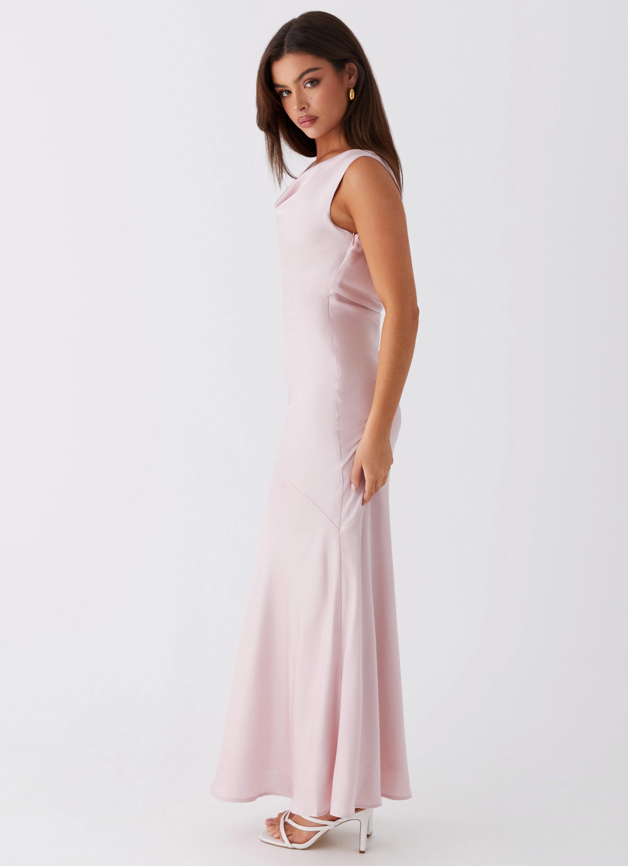 Be Mine Satin Maxi Dress - Mauve Pink Polished Layer