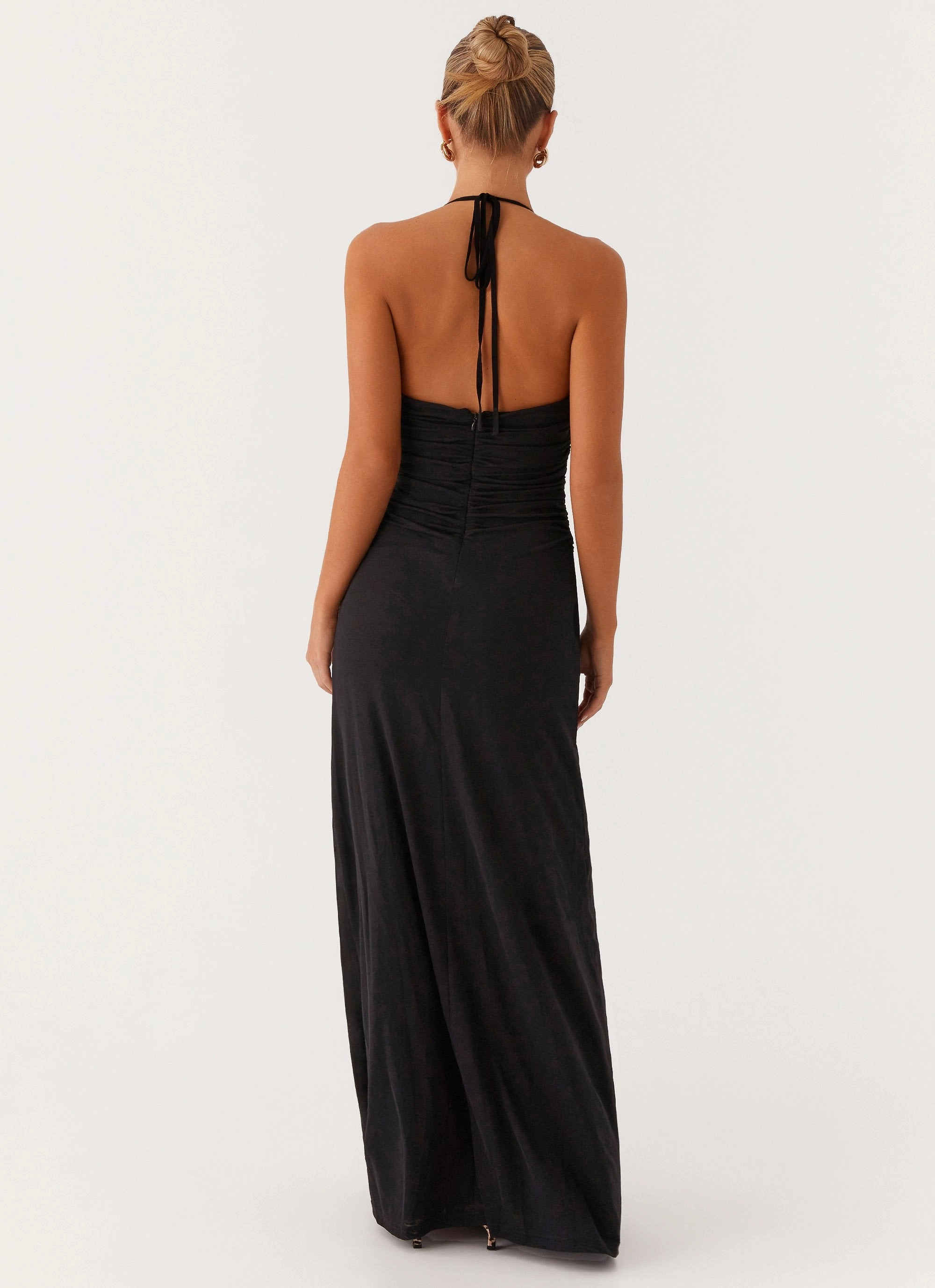 Stylish Waistband Fit Kansas Maxi Dress - Black