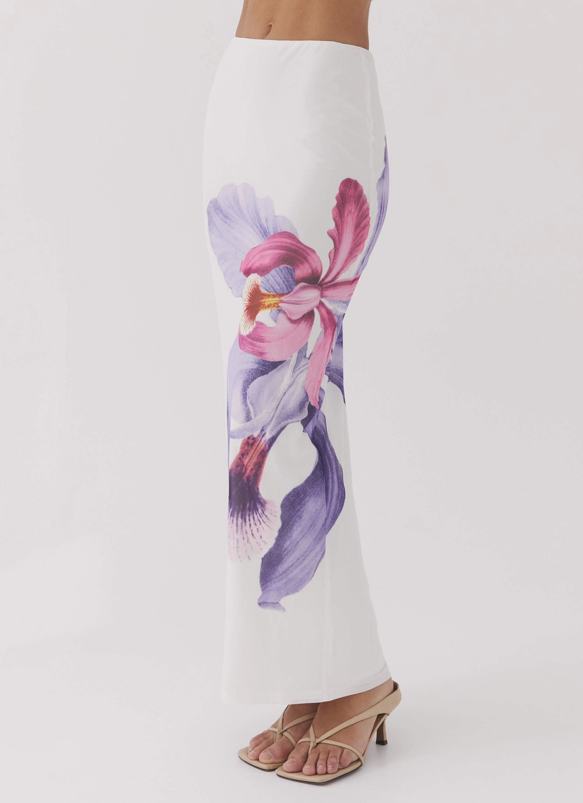 Waiting For Dawn Mesh Maxi Skirt - White Classic Comfort Wrap Closure